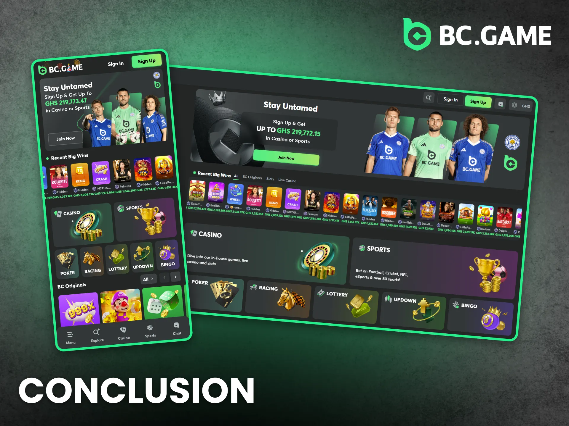 BC Game gives Ghana players a dependable final betting overview.