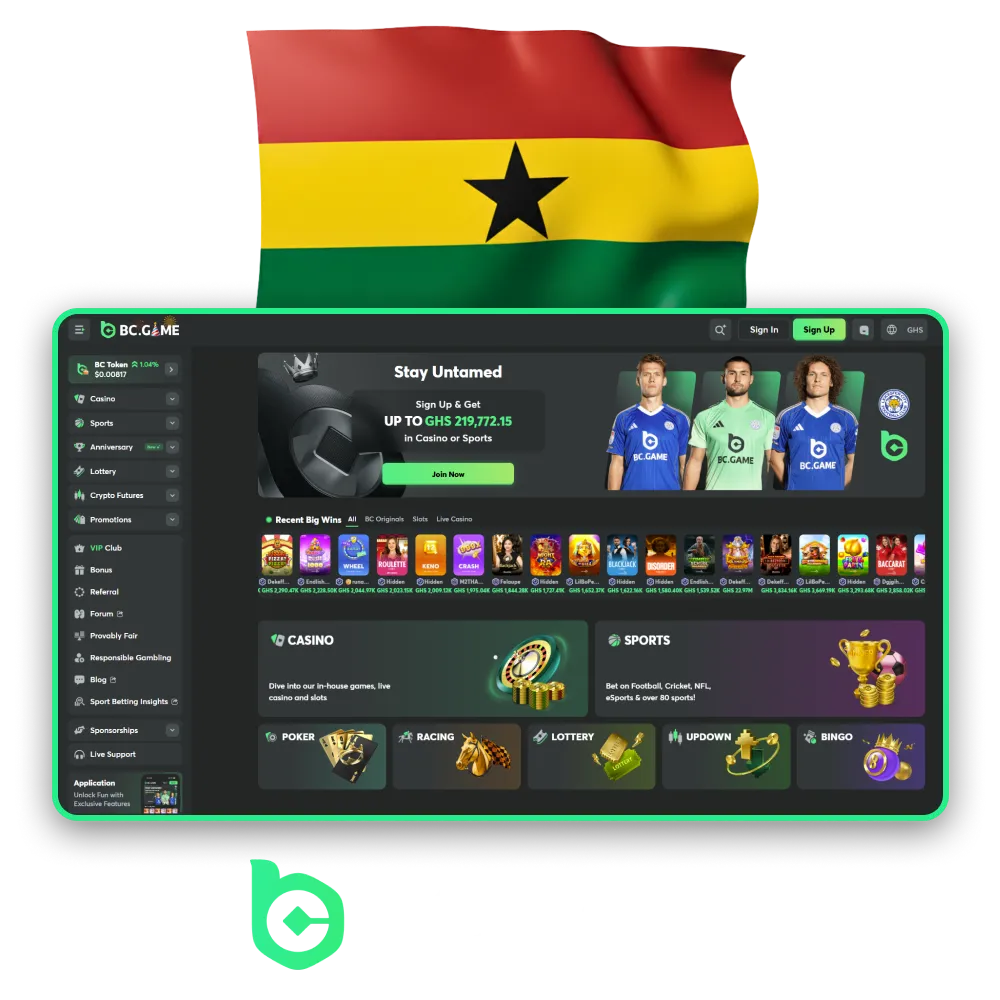 BC Game offers Ghana users a clear view of platform features.