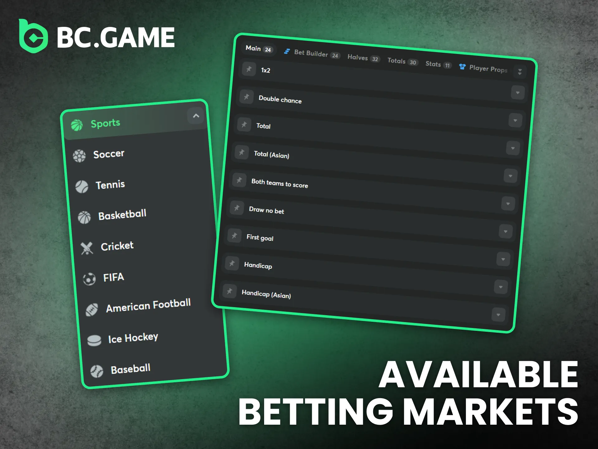 BC Game offers broad betting markets for Ghana users.