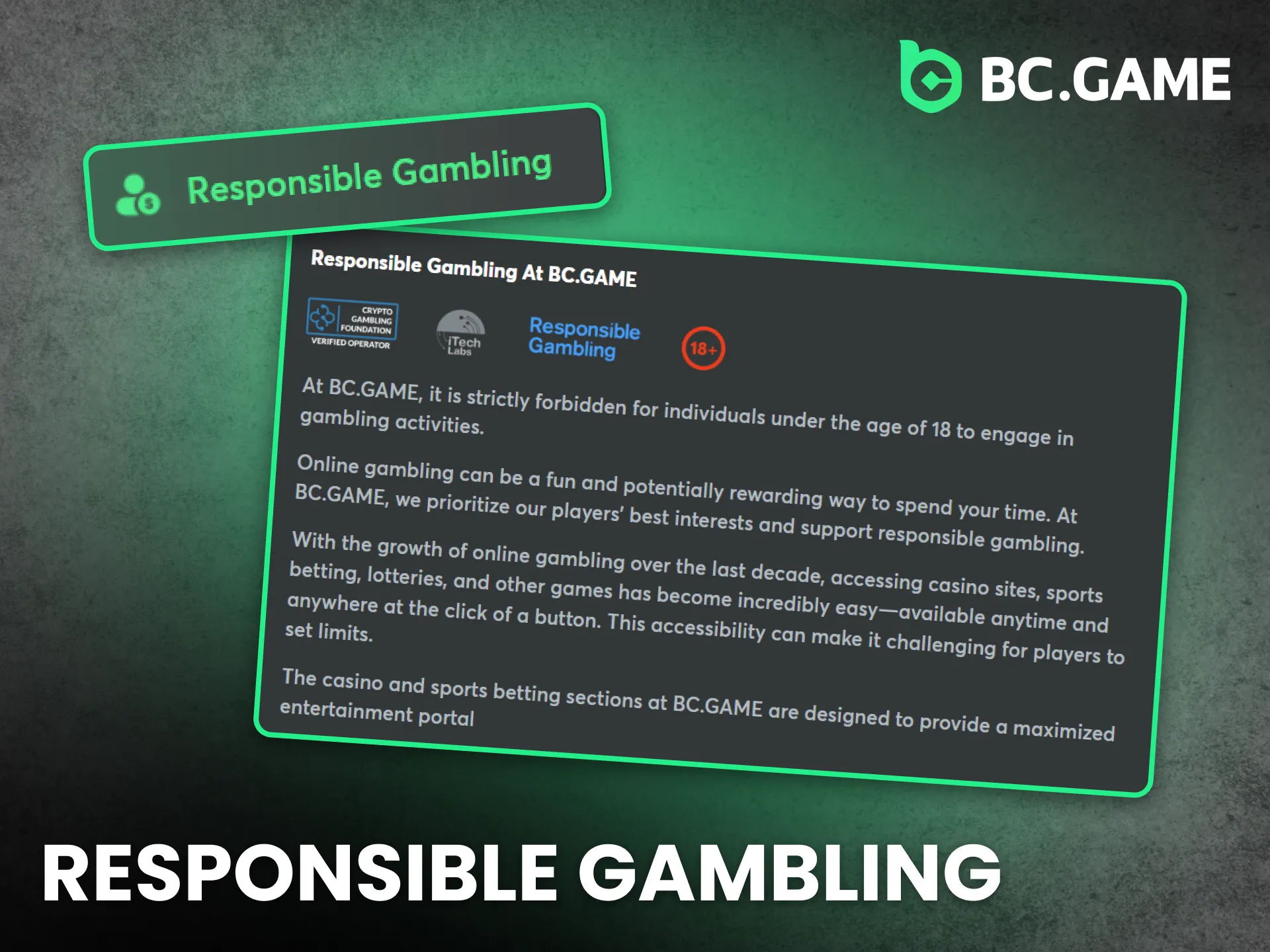 Kenya players trust BC Game tools that promote responsible gambling.