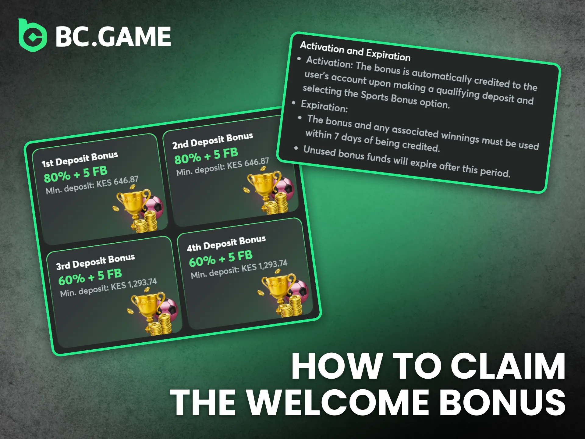 Players in Kenya can secure the BC Game welcome bonus with simple steps.