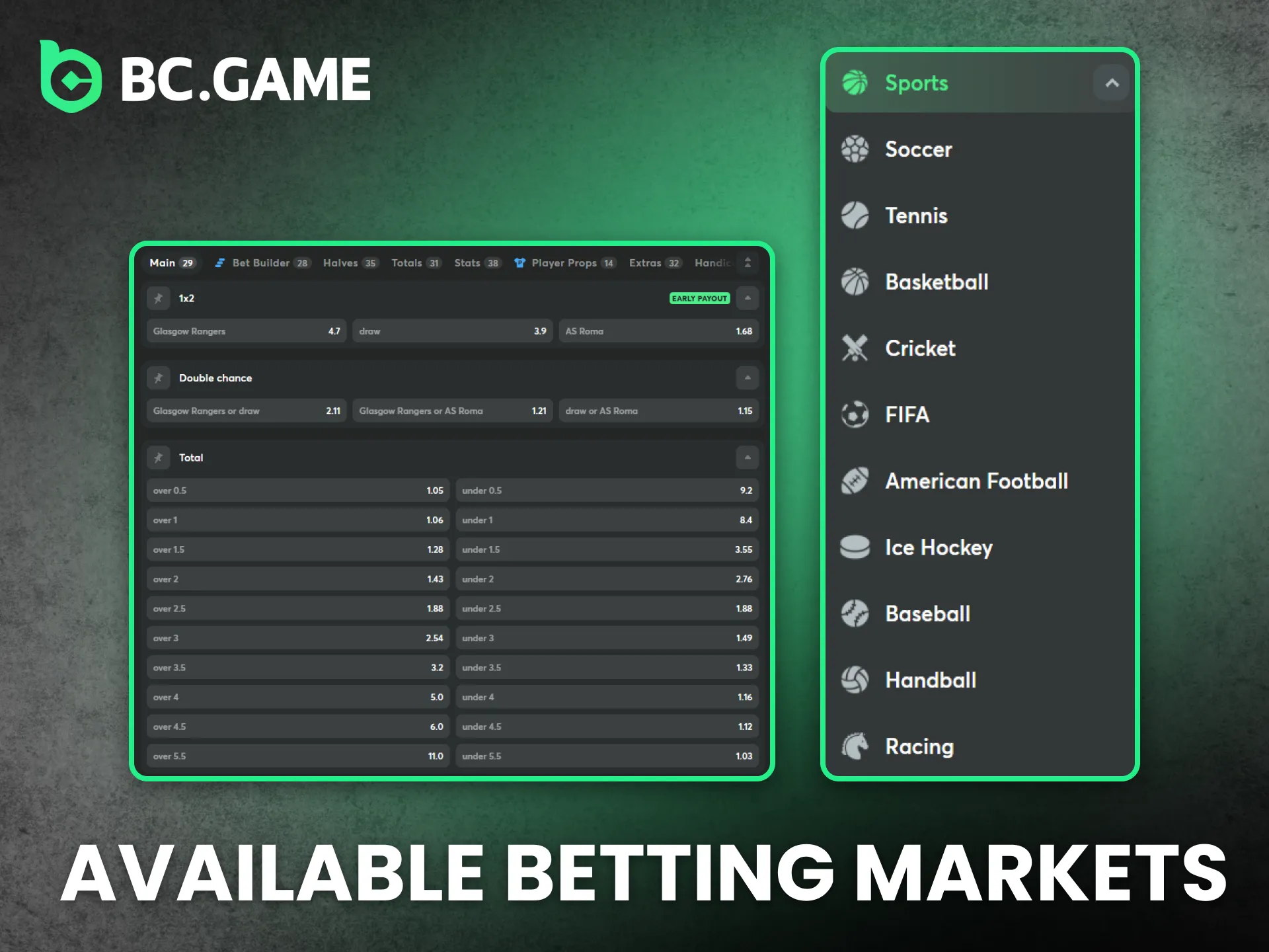 Discover rich betting markets and options at BC Game South Africa.