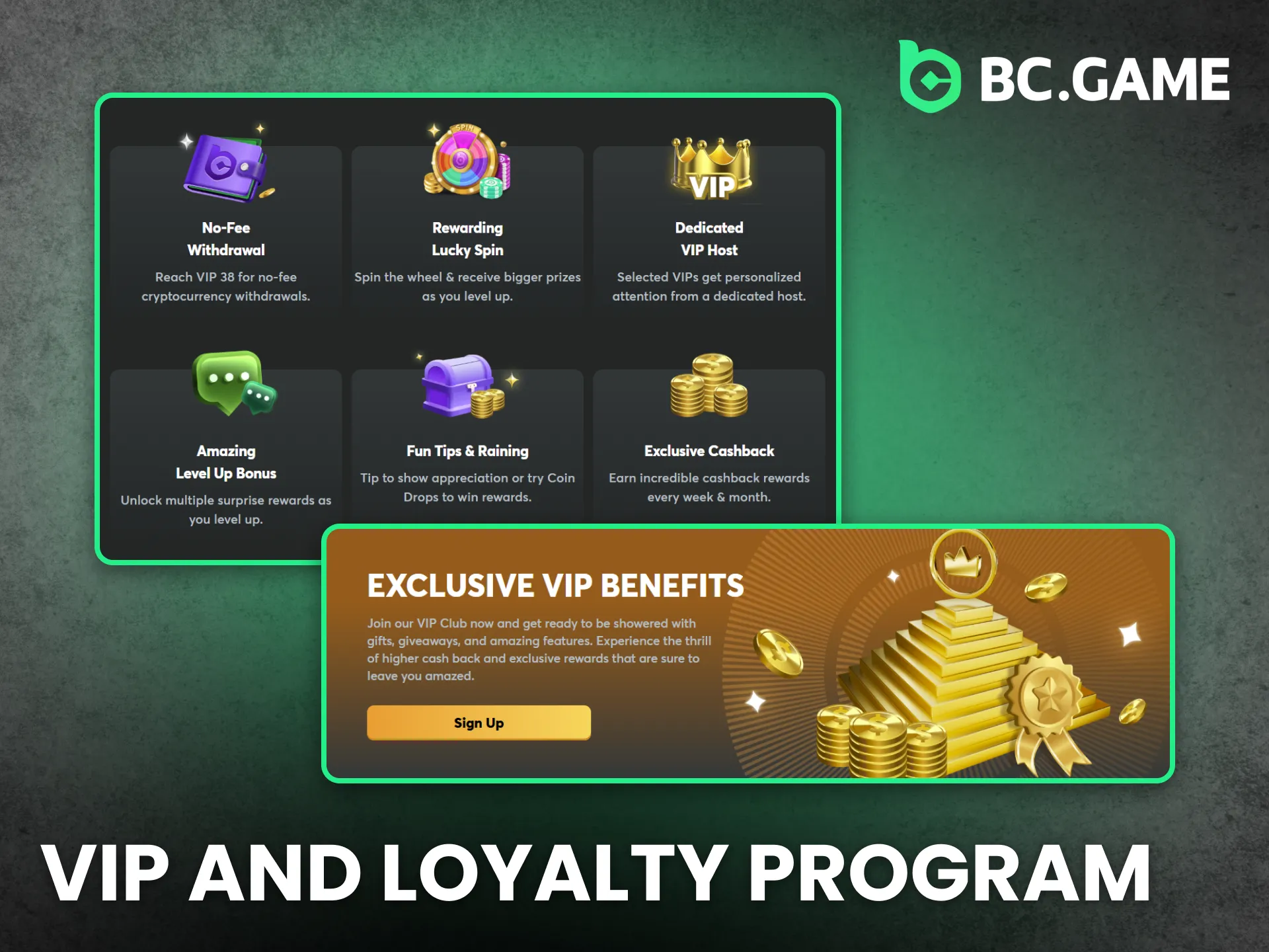 The BC Game VIP program delivers valuable perks for loyal users.