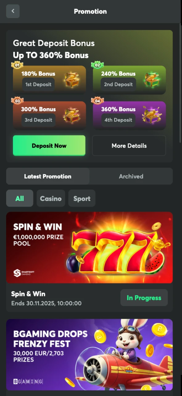 Learn about bonuses at BC Game online casino.