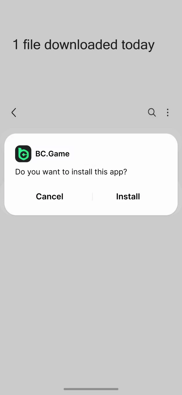 Install the BC Game app on your phone.