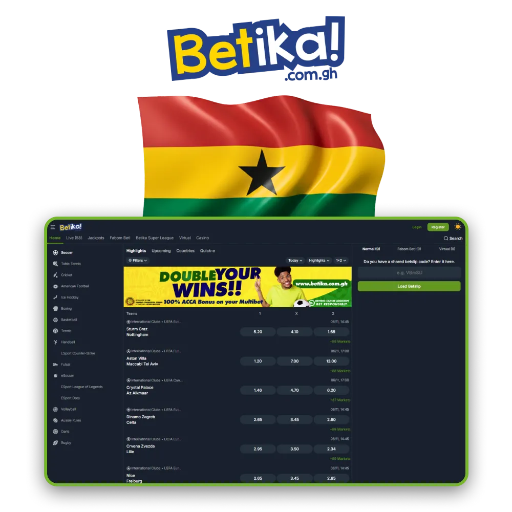 Betika Ghana provides a reliable sports betting and casino experience for players.