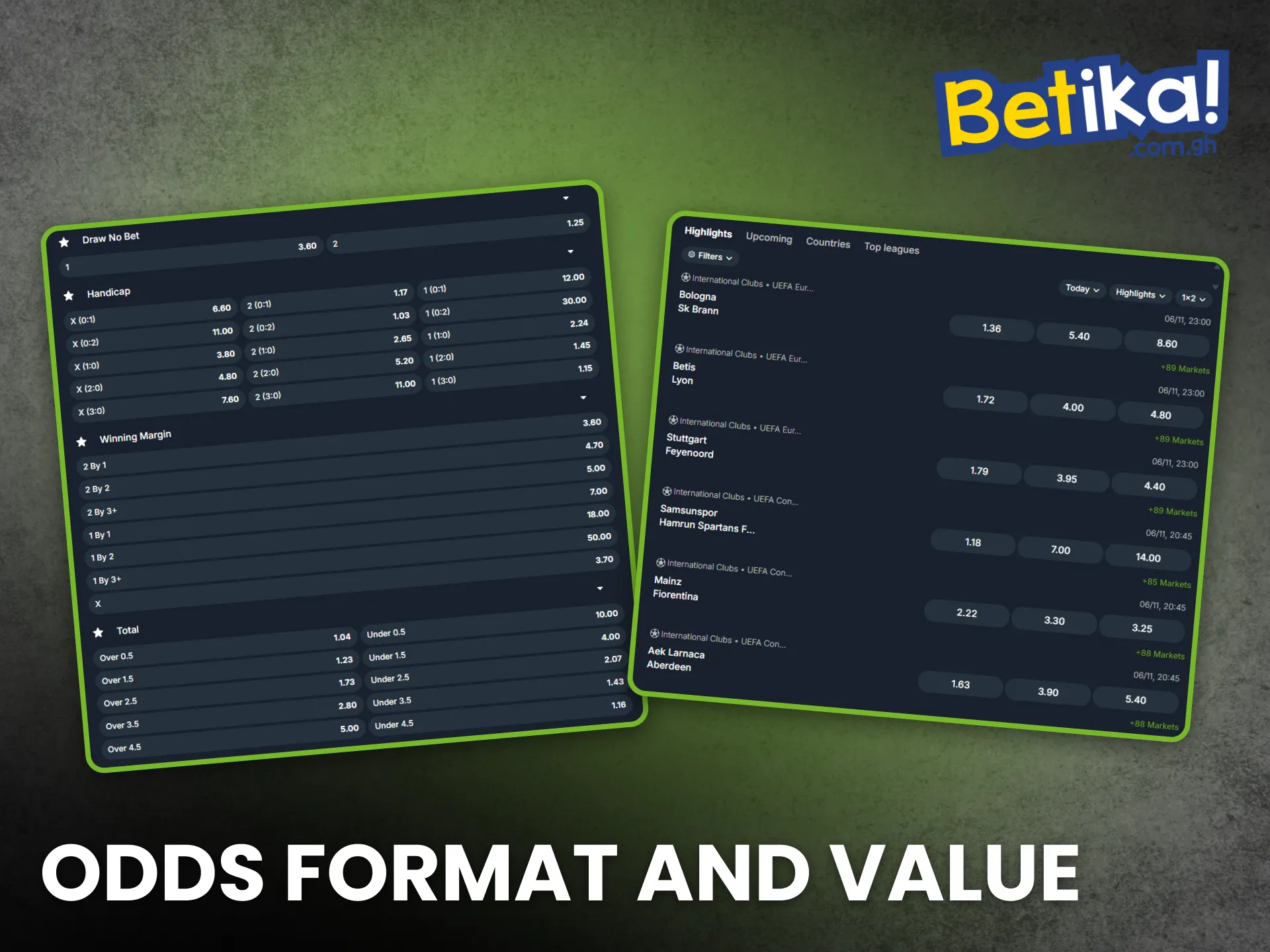 Betika provides competitive odds and great value for Ghana players.