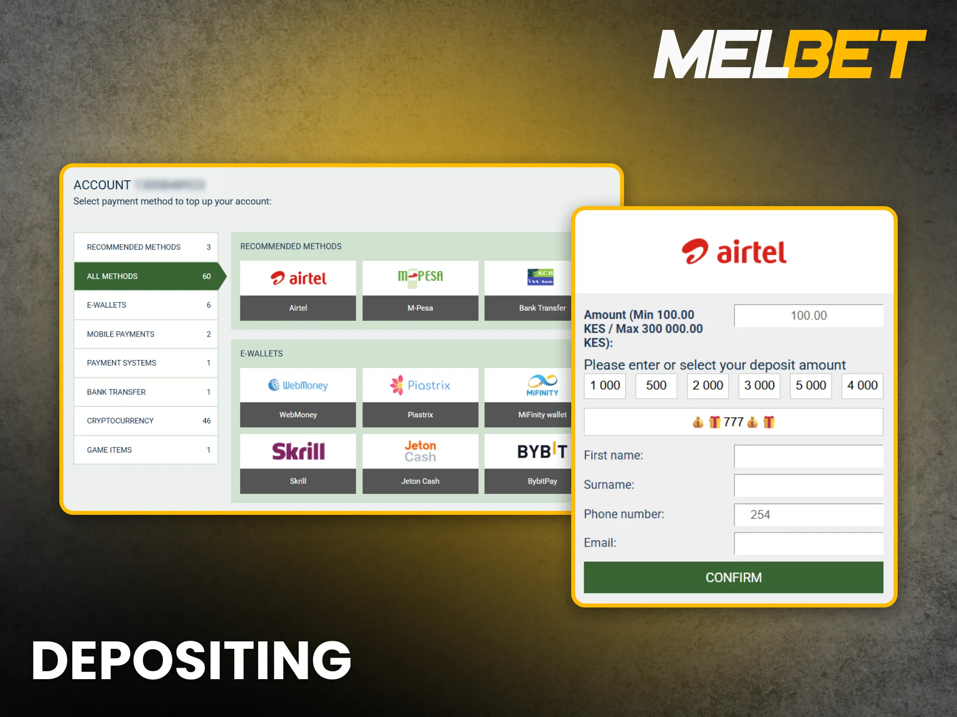 Deposit funds instantly with secure payment options on Melbet Kenya.