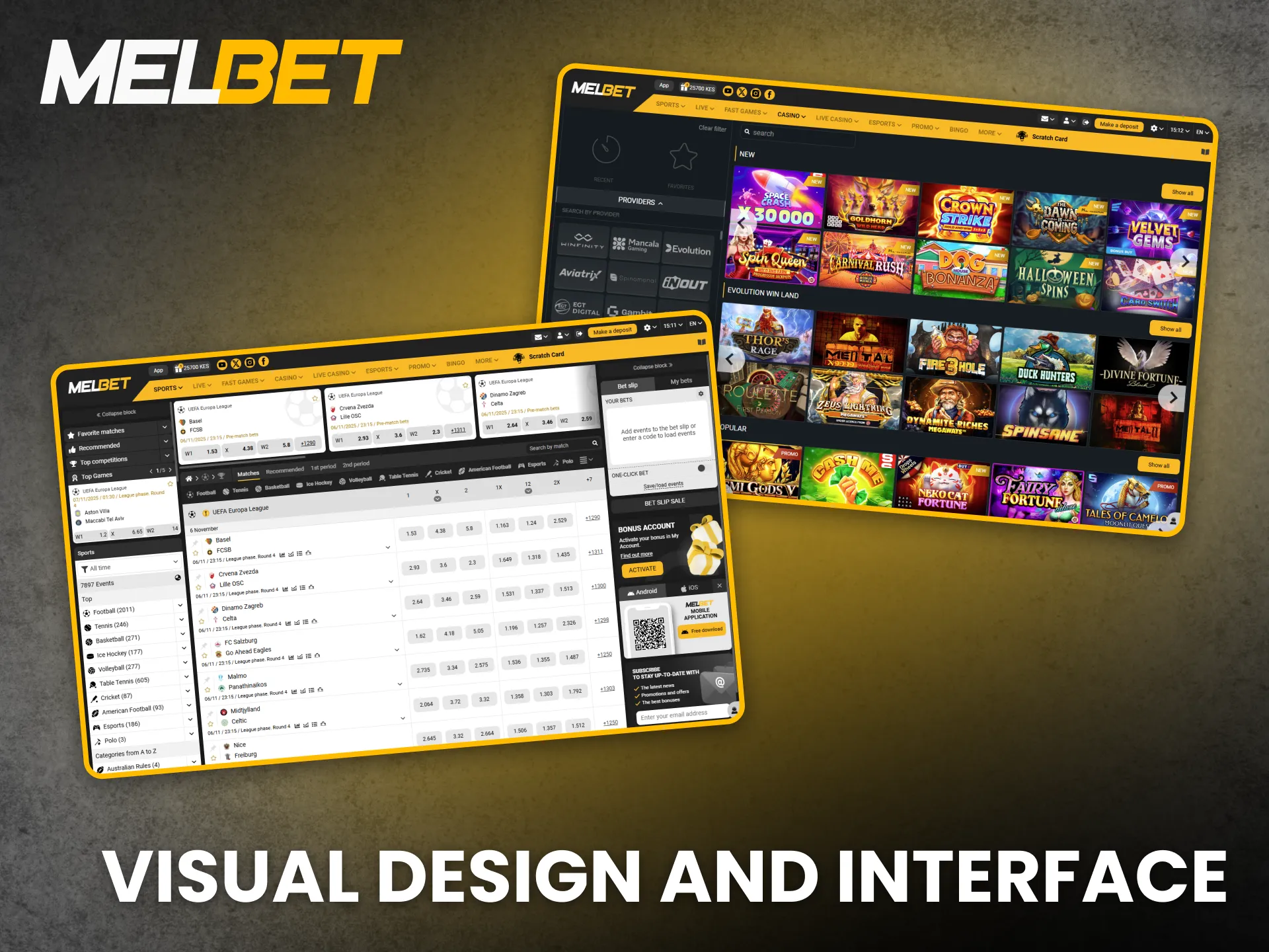 Melbet features a clean design and easy-to-use betting interface.
