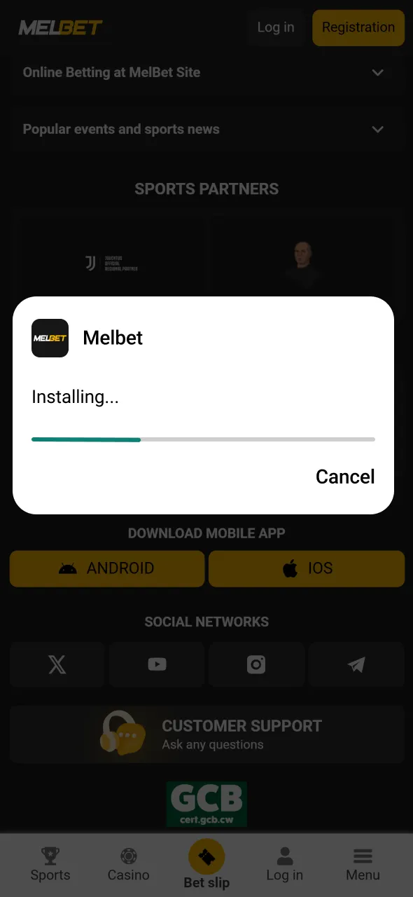 Complete installation of the Melbet app for Nigerian players.