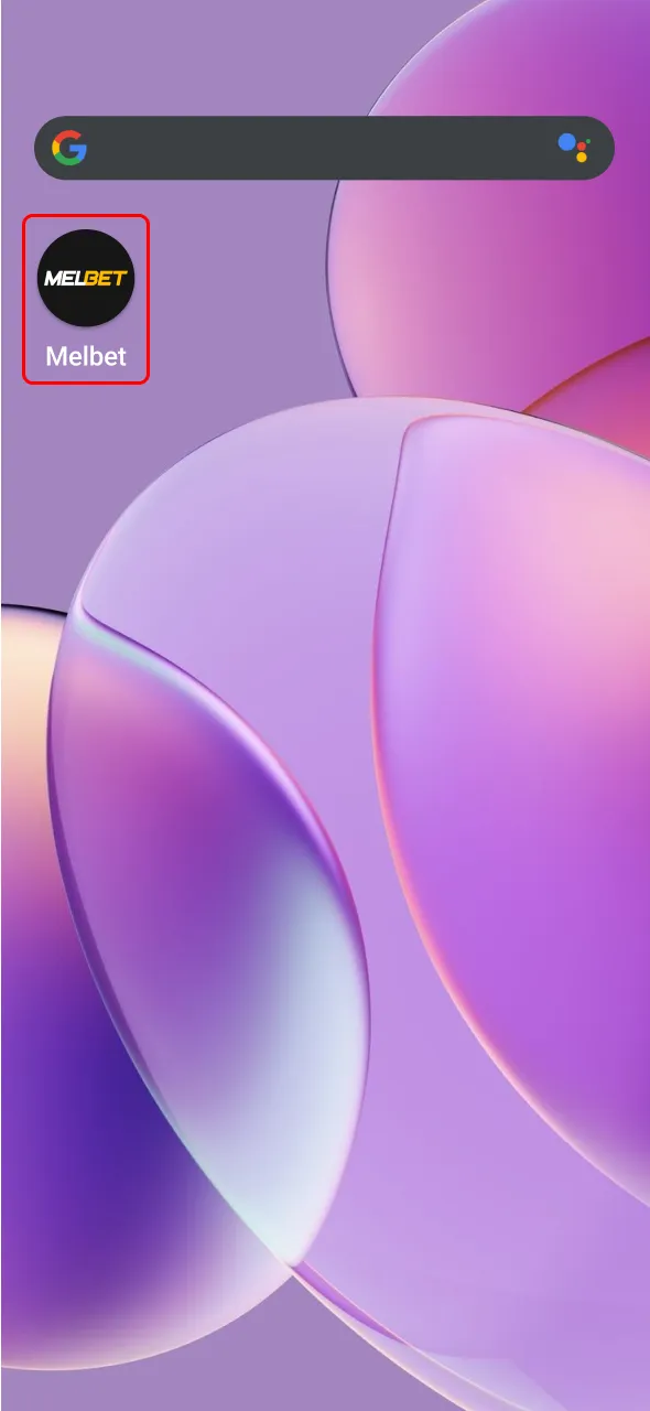 Log in after downloading the Melbet app to access all sports.