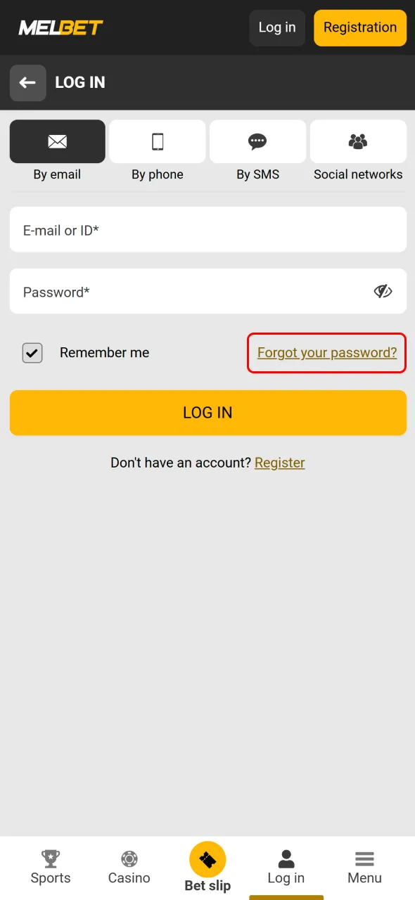 Reset forgotten password to login safely on Melbet Nigeria.