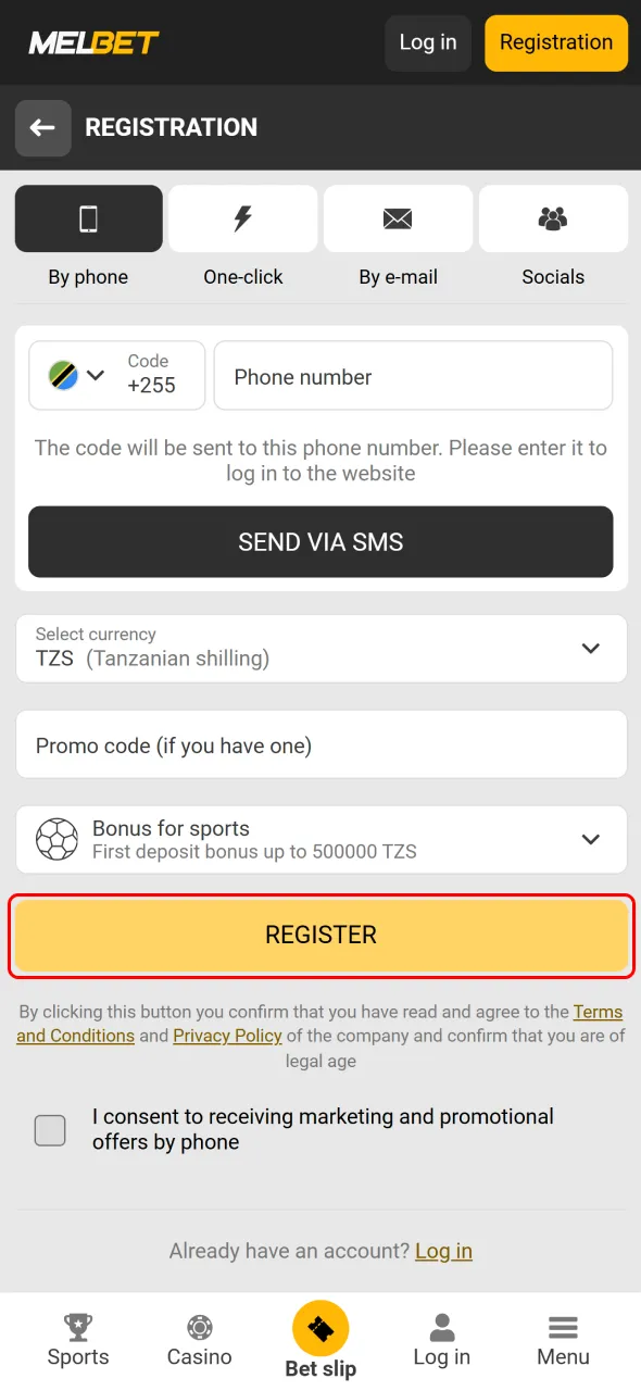 Finalize sign up on Melbet and unlock betting opportunities for Tanzanians.