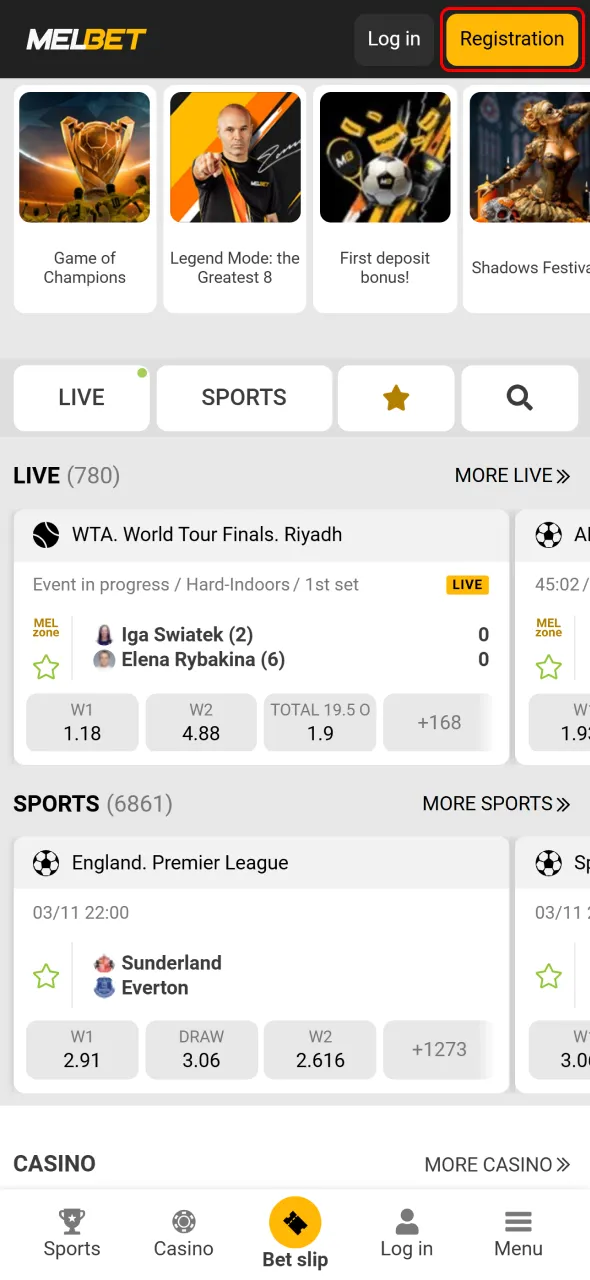 Start sign up on Melbet for instant access to exciting sports markets.