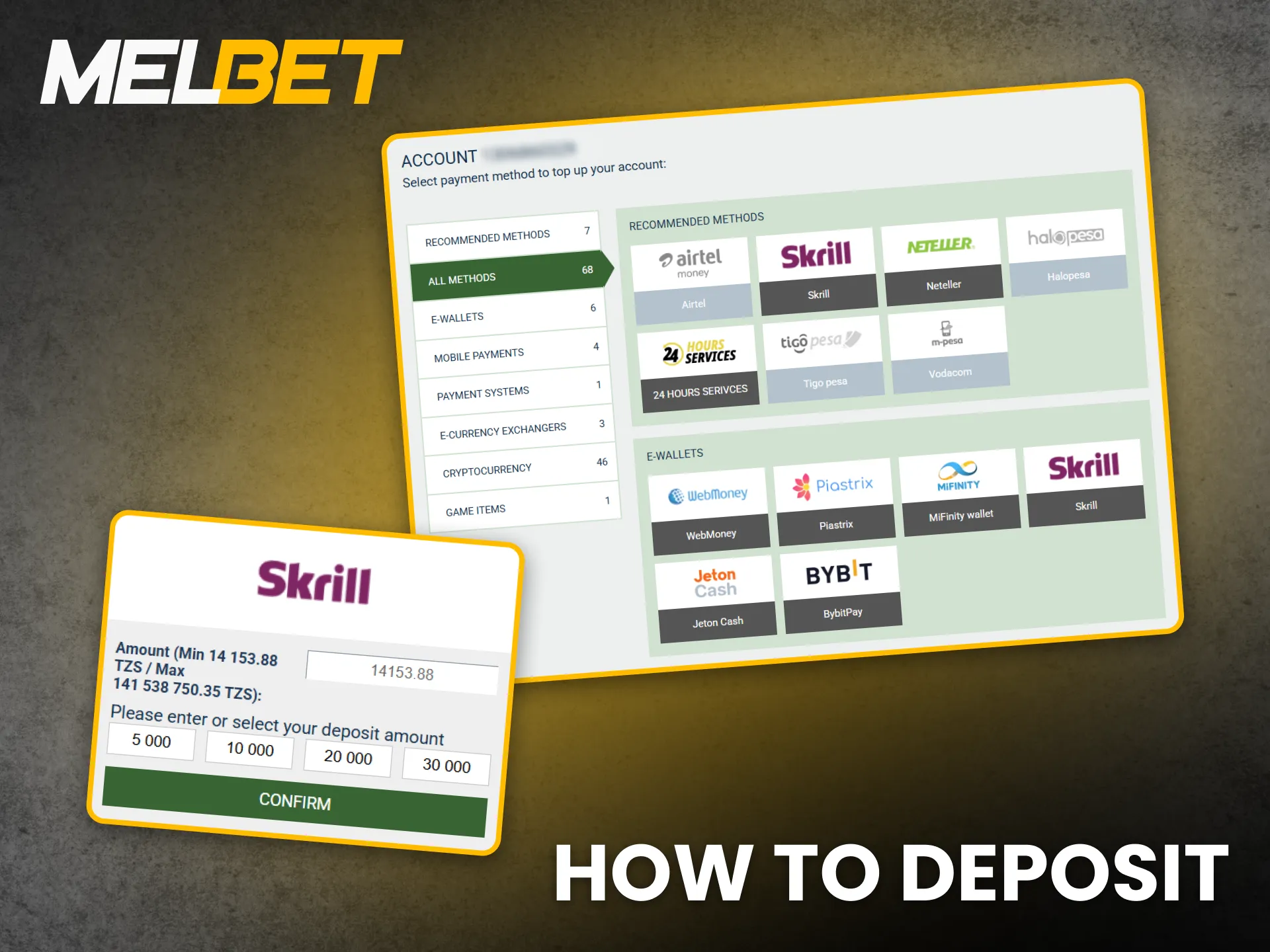 Deposit funds easily at Melbet using trusted Tanzanian payment methods.