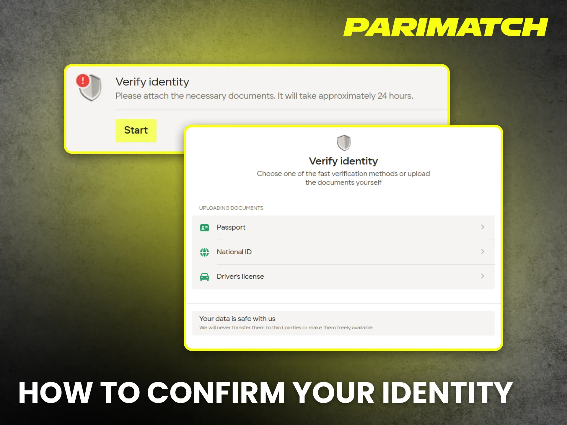 Verify your Parimatch identity securely to activate full account features.