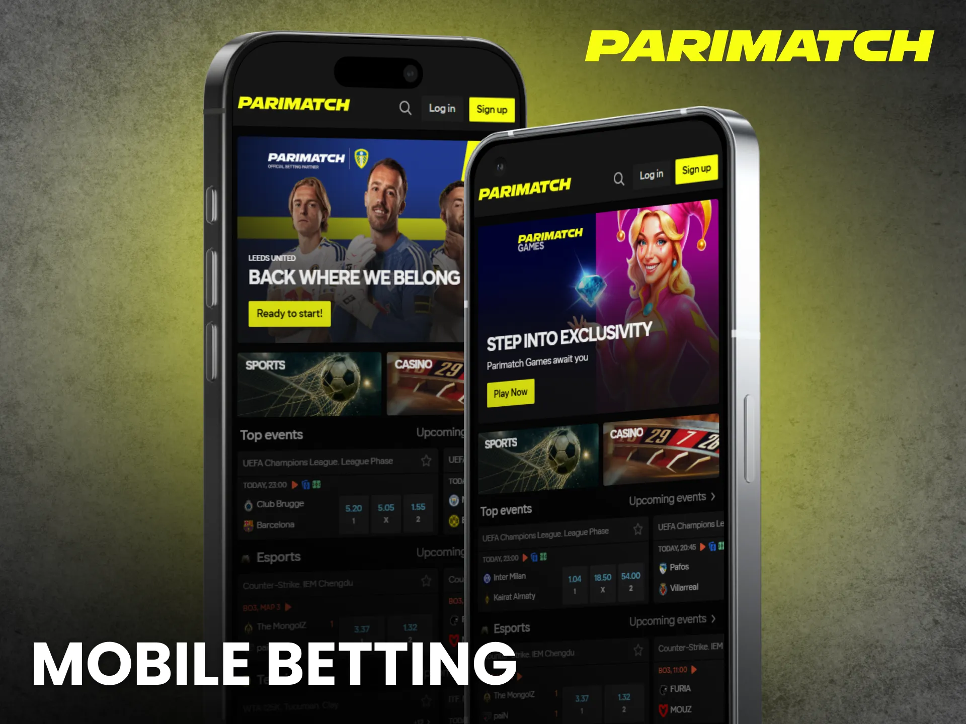 Bet anywhere with Parimatch’s fully optimized mobile betting experience.