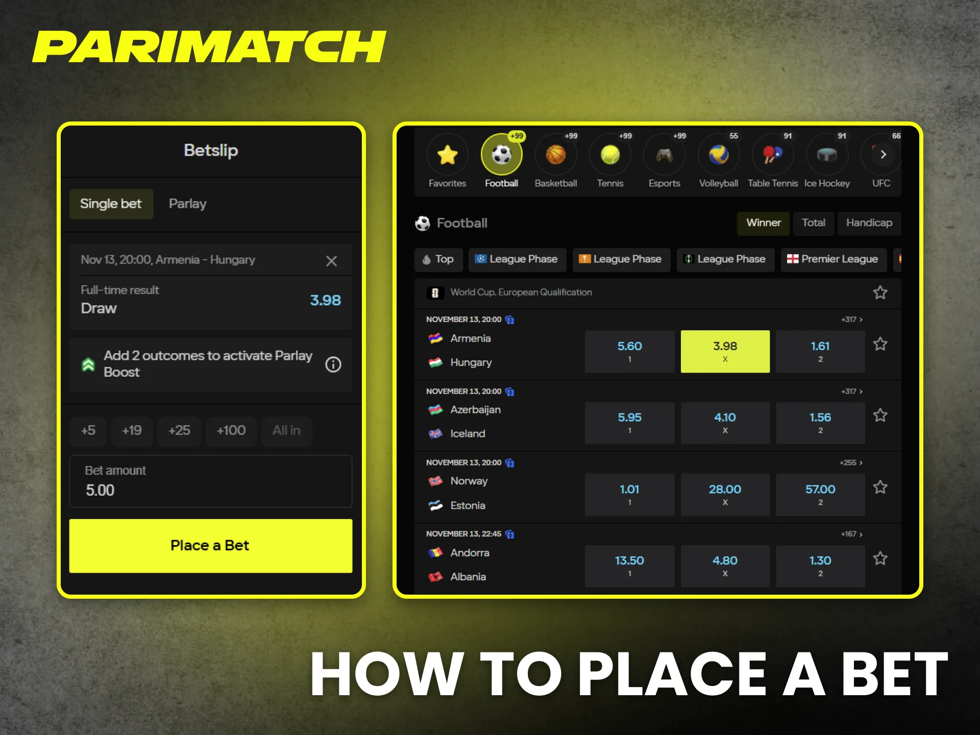 Learn how to place your first winning bet on Parimatch Nigeria.