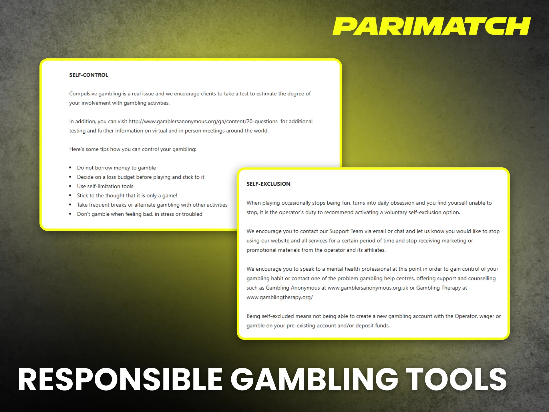 Use Parimatch Nigeria tools to support responsible gaming habits.