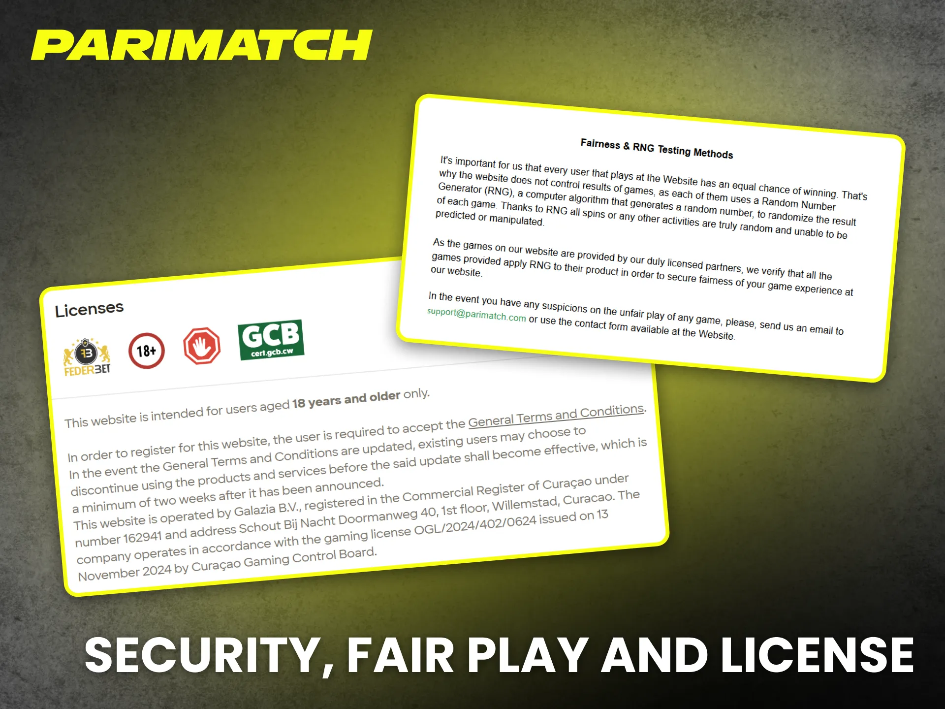 Parimatch provides fairness, safety, and verified betting licenses.