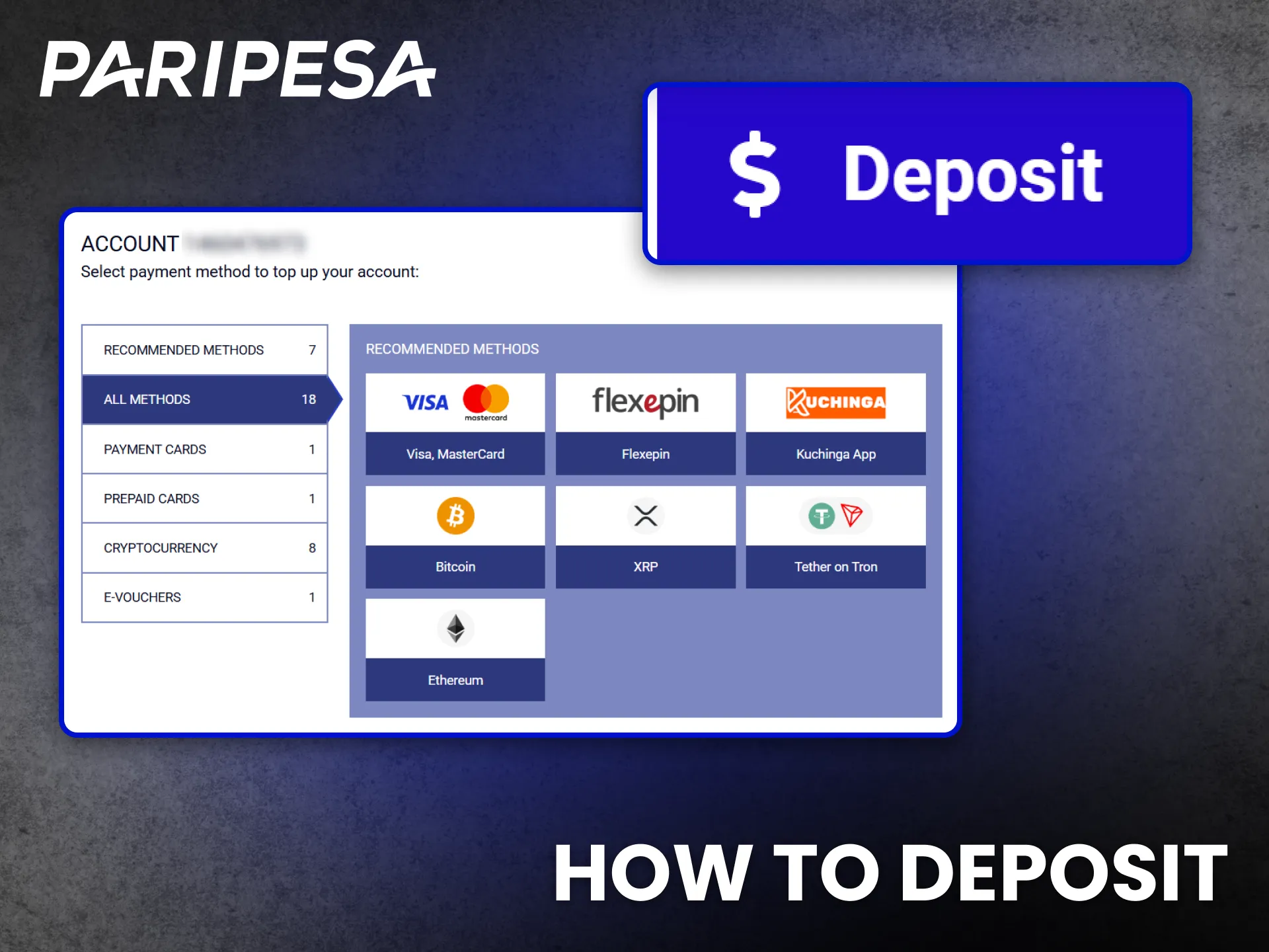 Deposits at Paripesa South Africa are quick for local players.