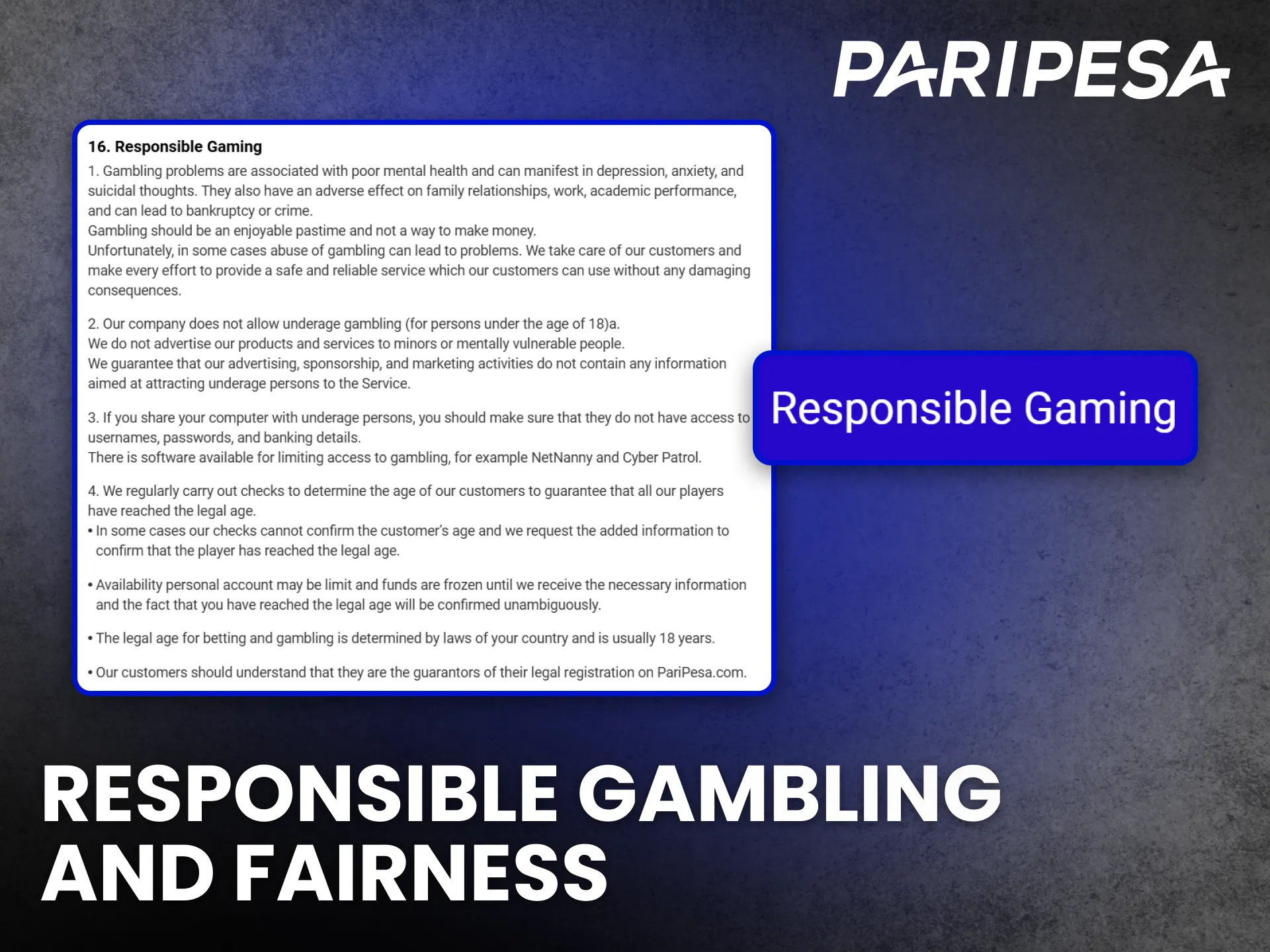 Tools on Paripesa support fairness and responsible gambling.