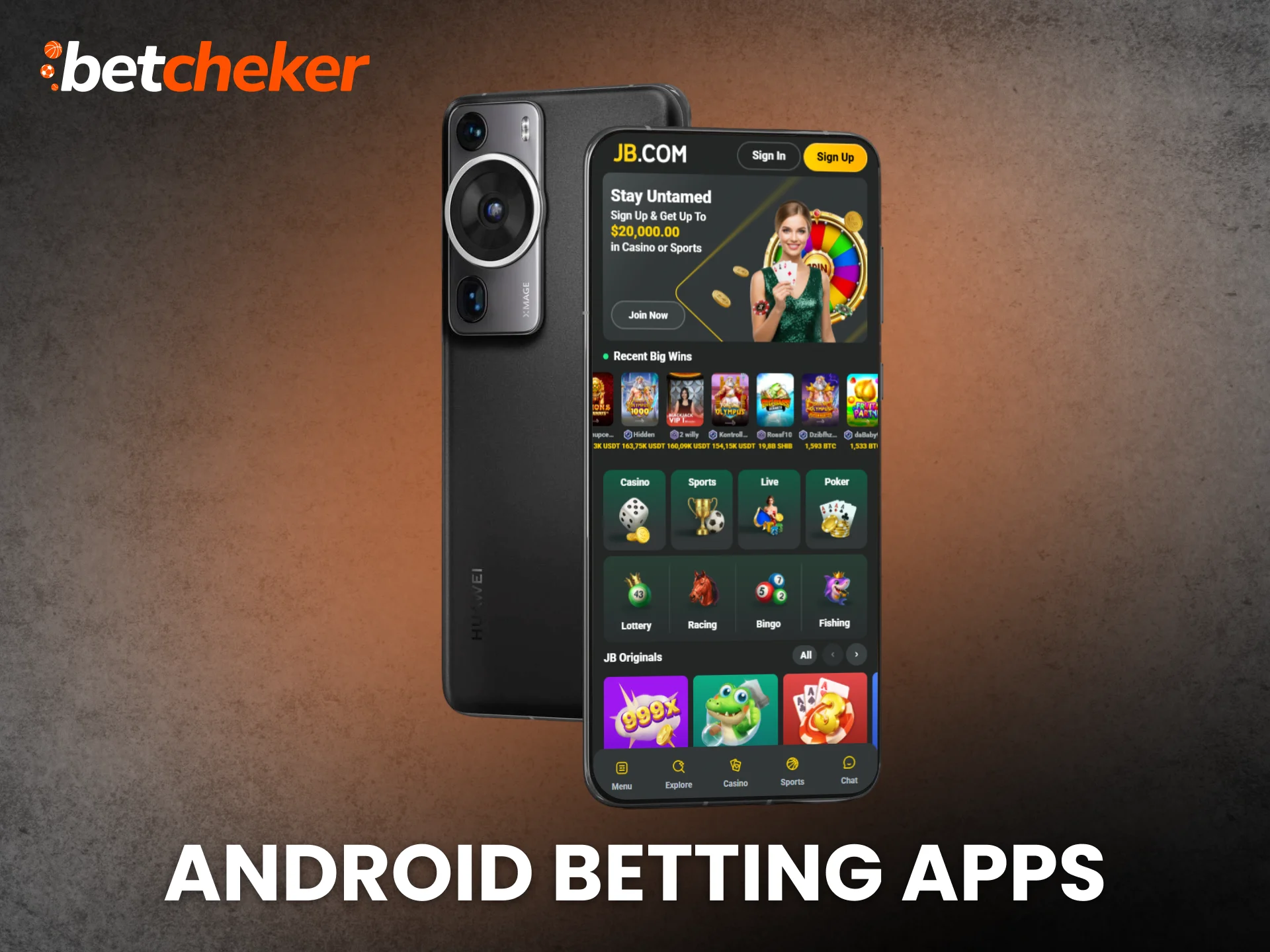 Download the betting app on your Android phone.