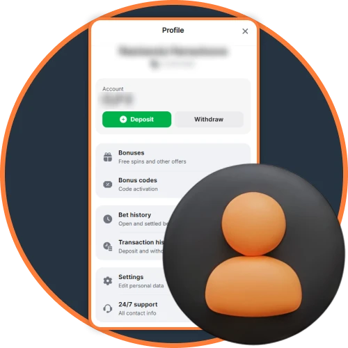 Manage your personal account in the app.