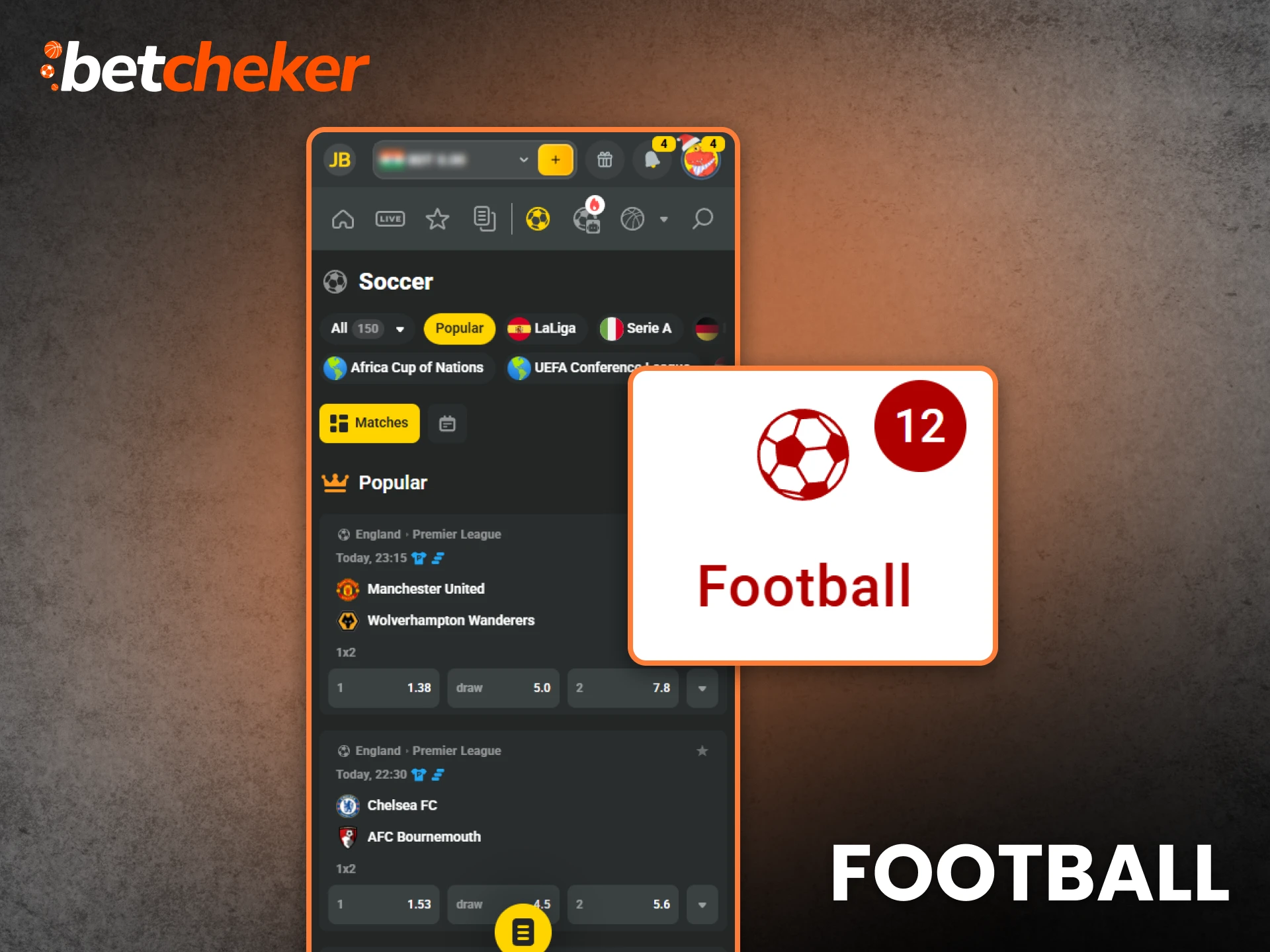 Play and win on football matches using the betting apps.