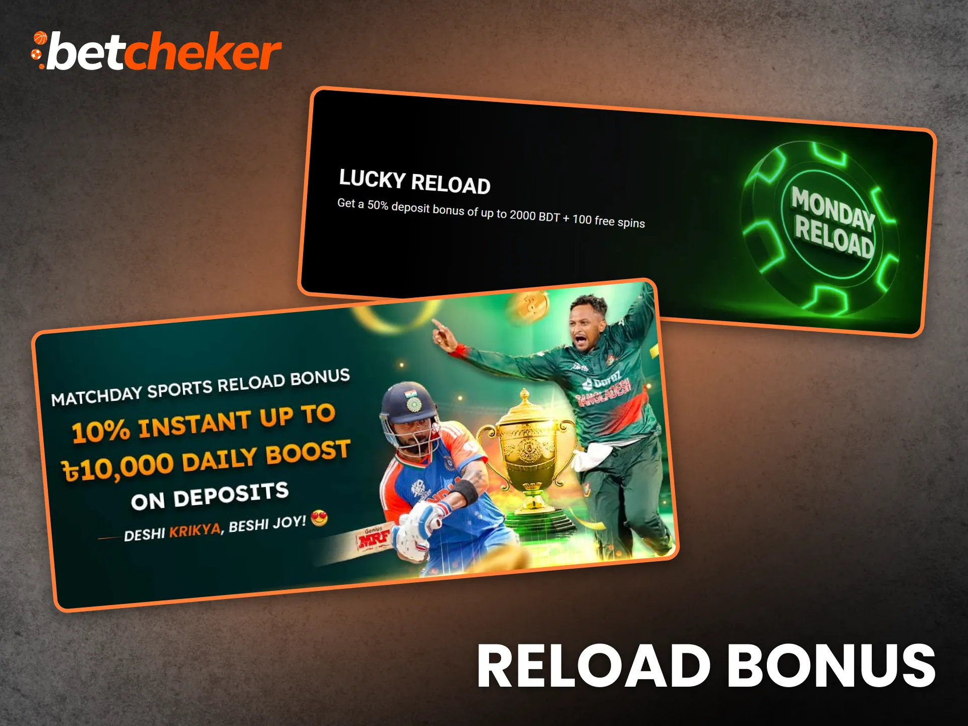 Reload bonuses reward loyal users on established betting sites.