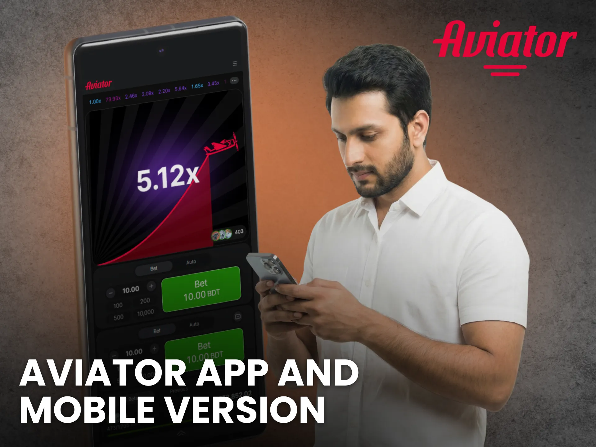 Play Aviator using the mobile app on Android and iOS.
