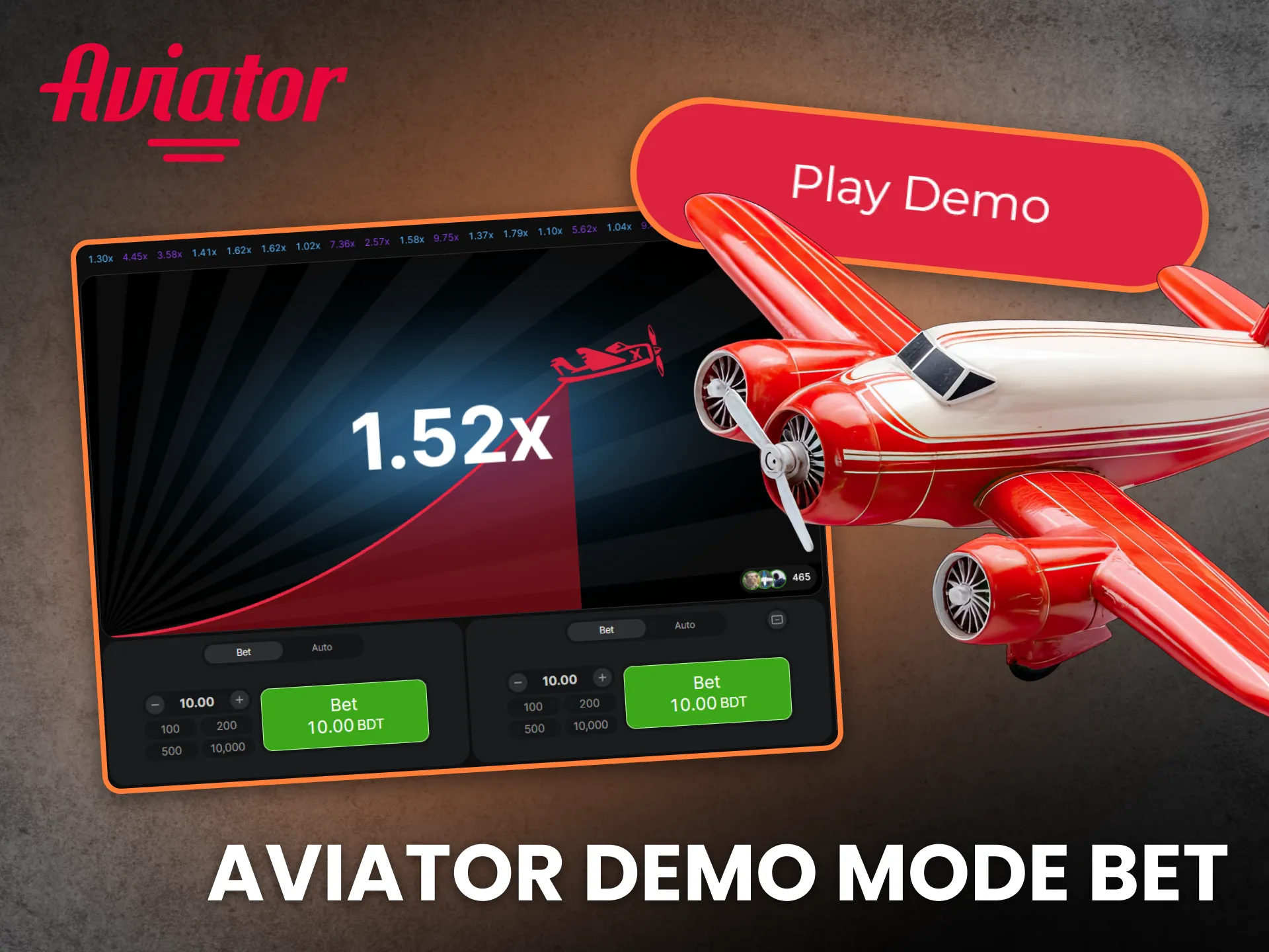 Try the Aviator demo mode to practice bets without real money.