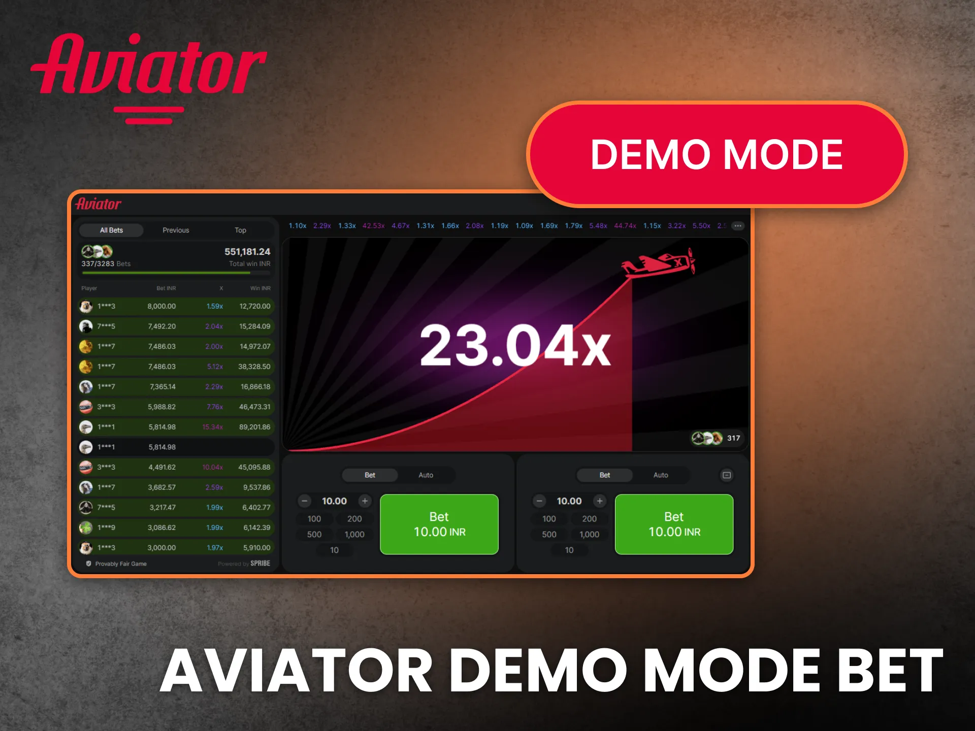 Try the Aviator demo mode to practice bets without real money.