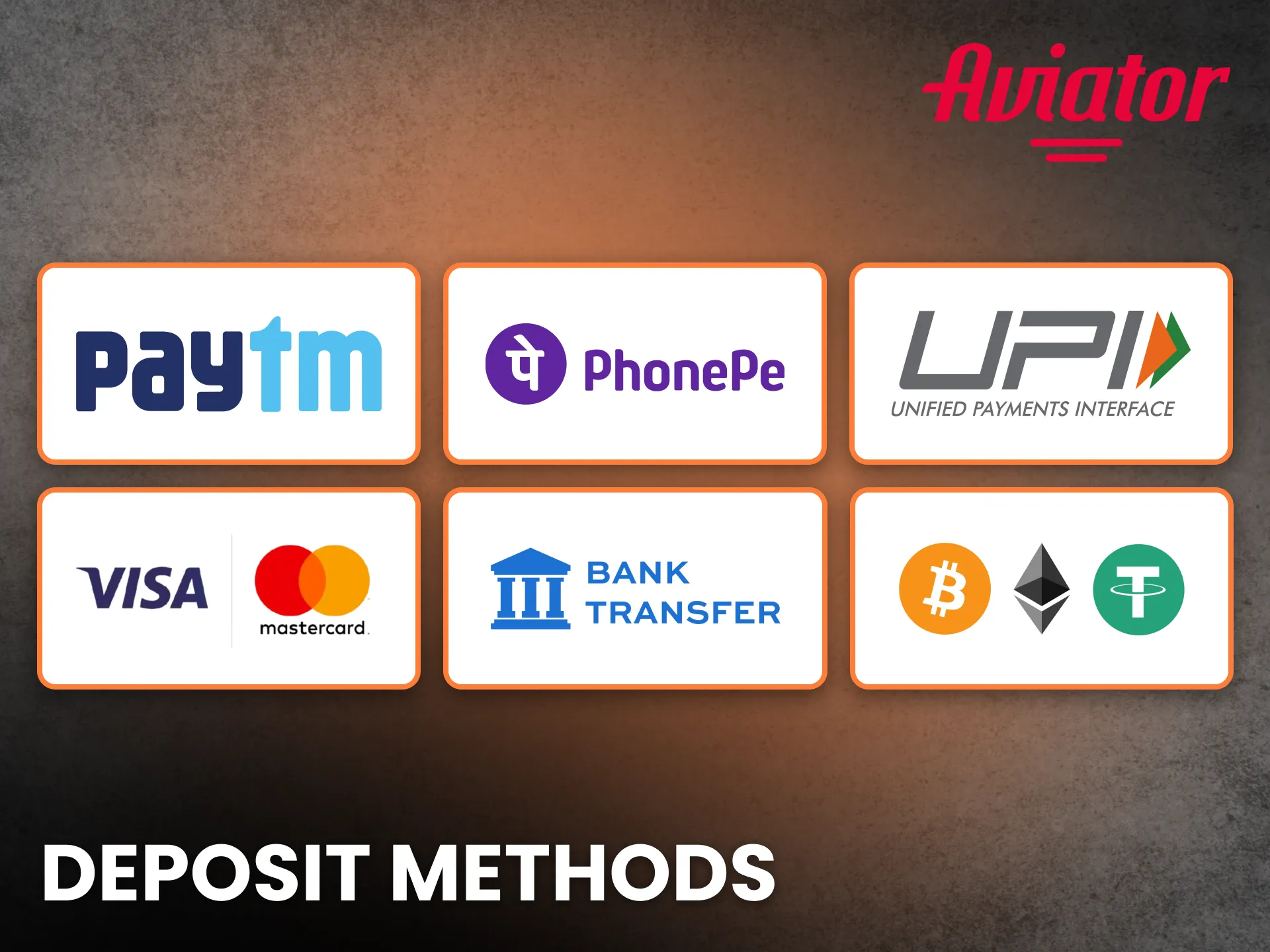 Choose secure deposit methods to start playing the Aviator game instantly.