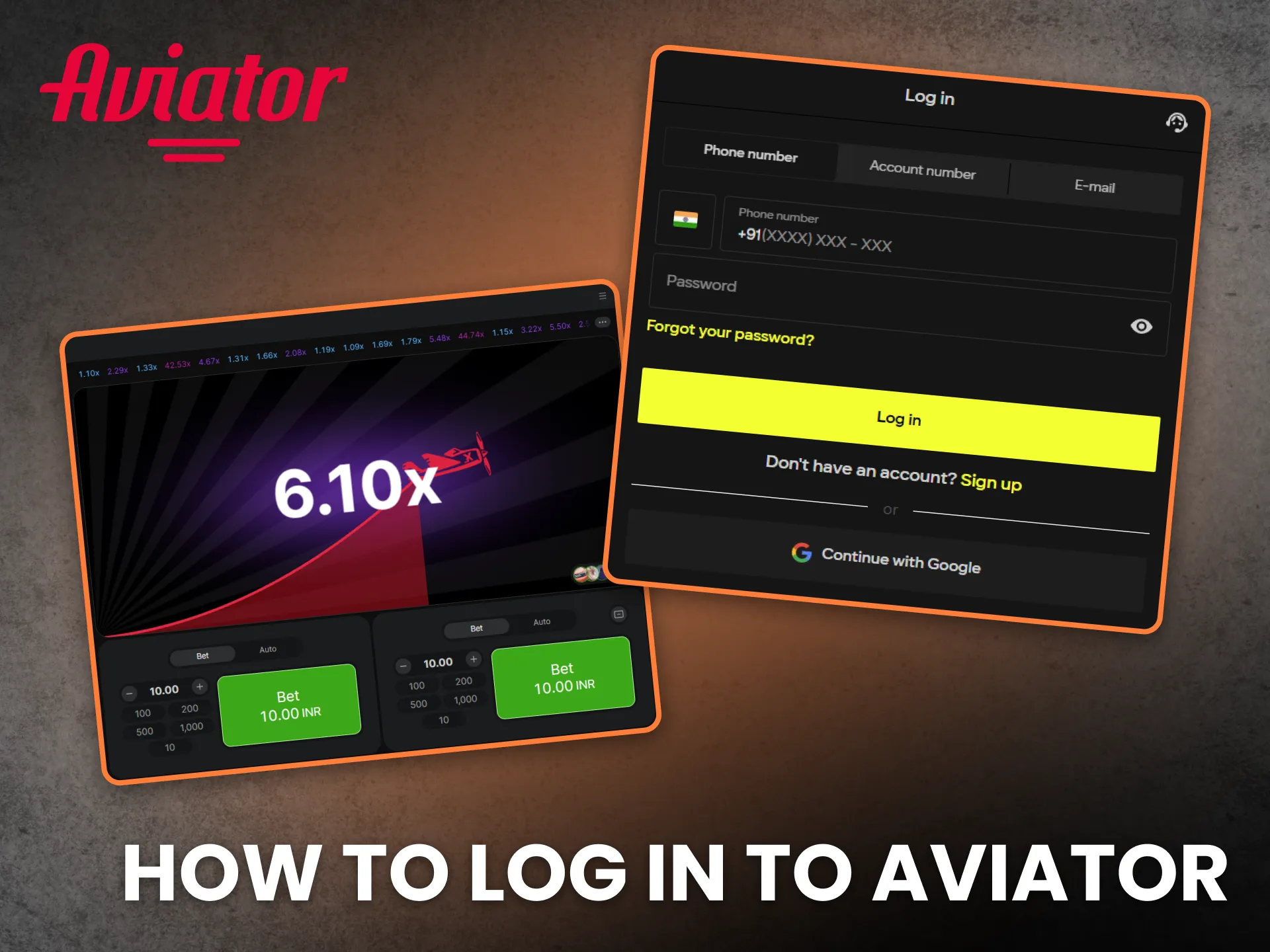 Access your Aviator account easily using a fast login process.
