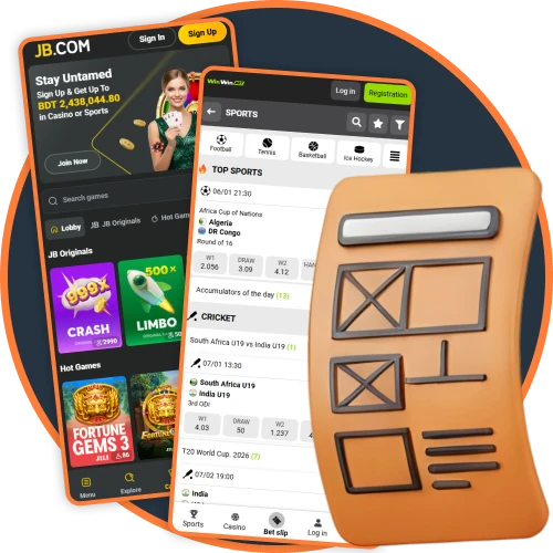 Analyze the modern visual design of the betting app.