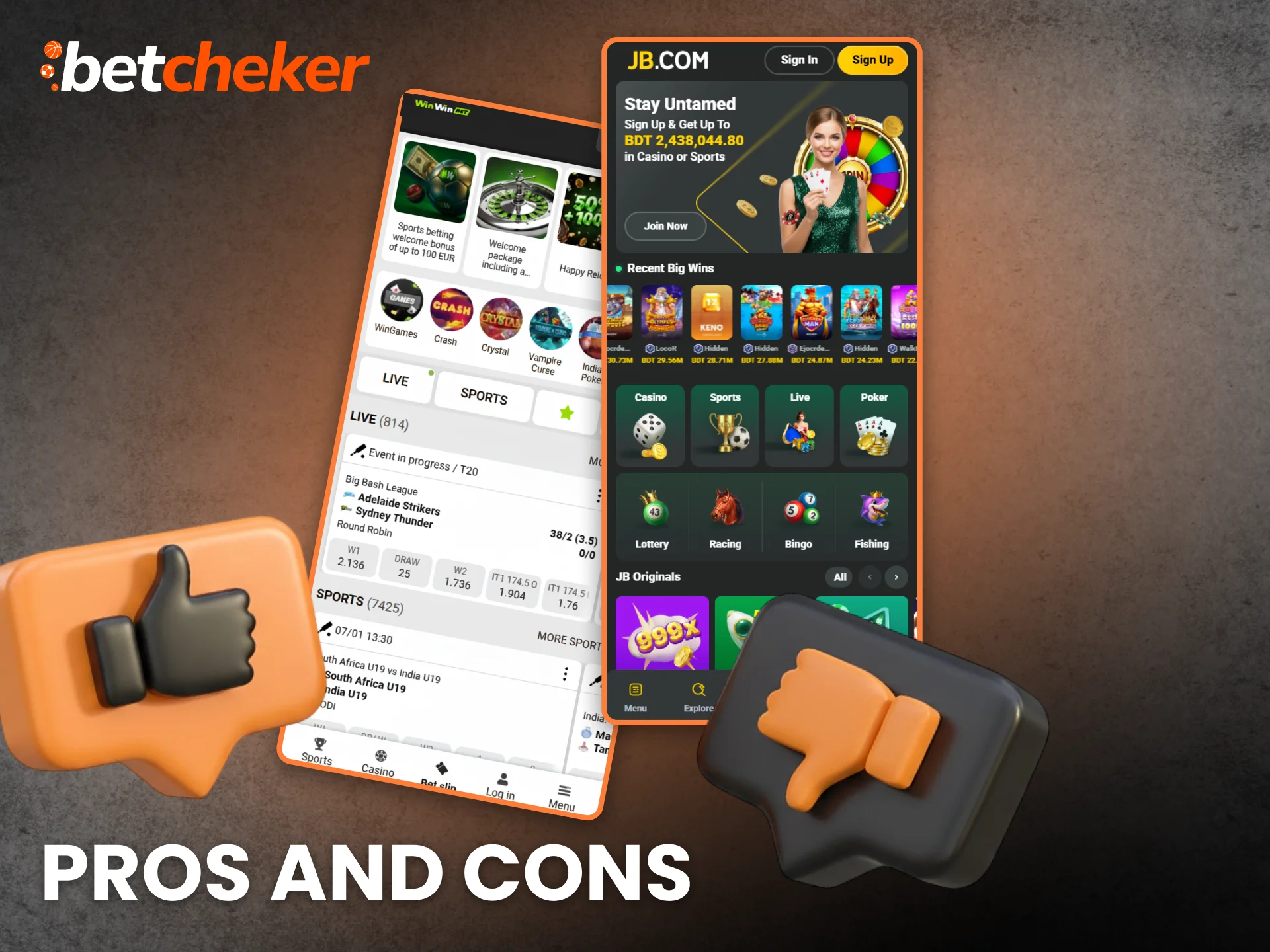 Compare the pros and cons of in-app betting.