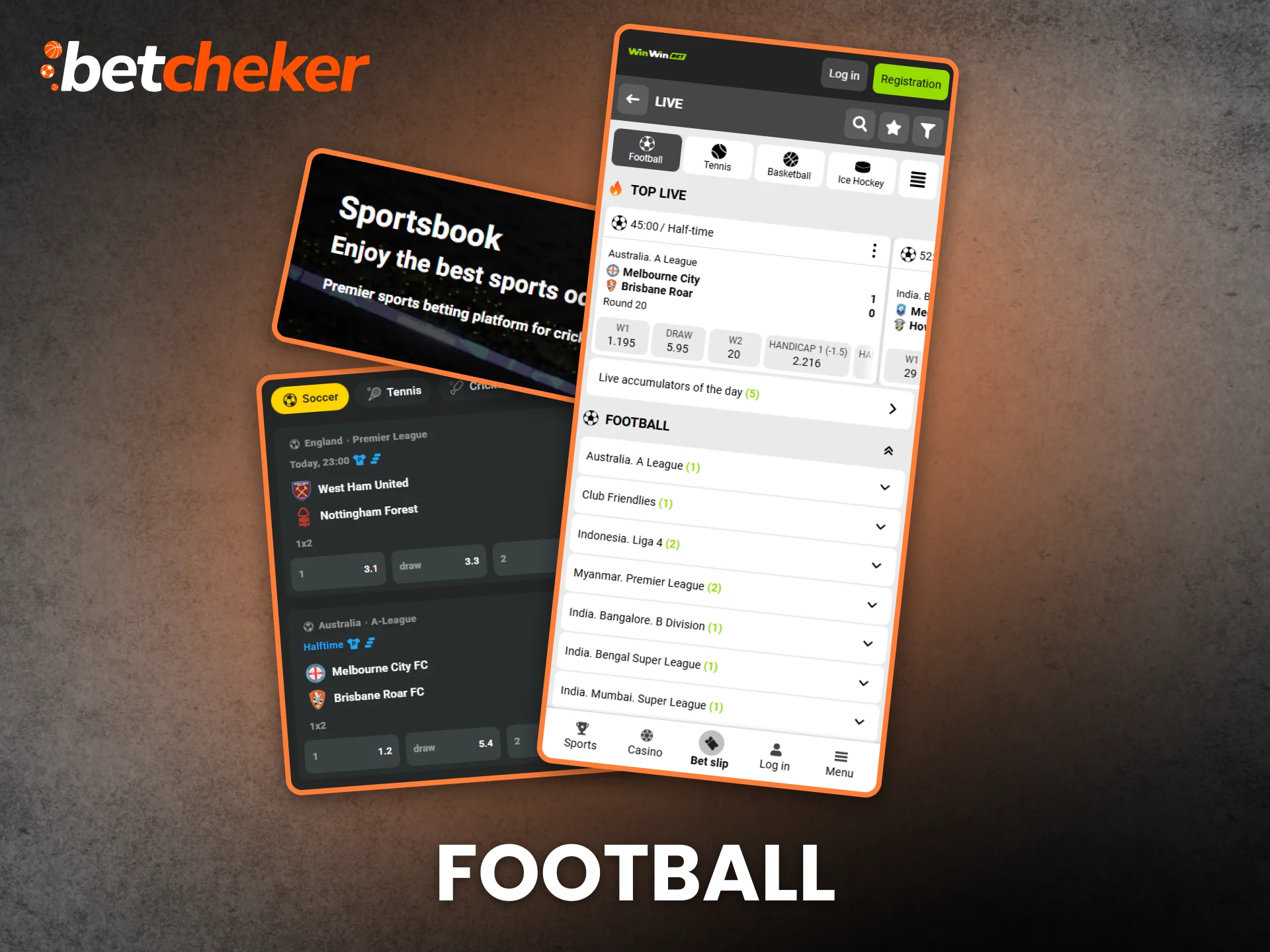 Play on football and win payouts through the betting app.