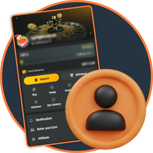 Control your account in the betting app.