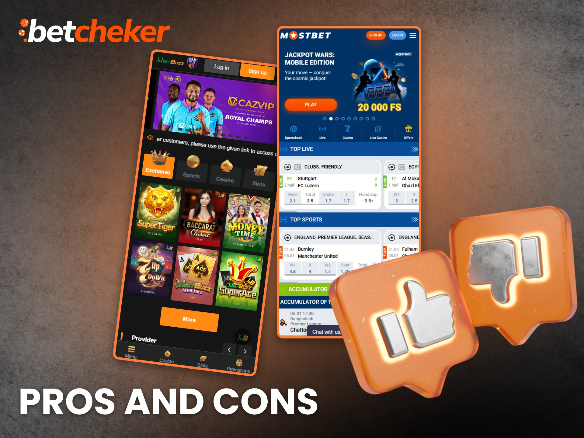 Compare the pros and cons of using a casino apps.