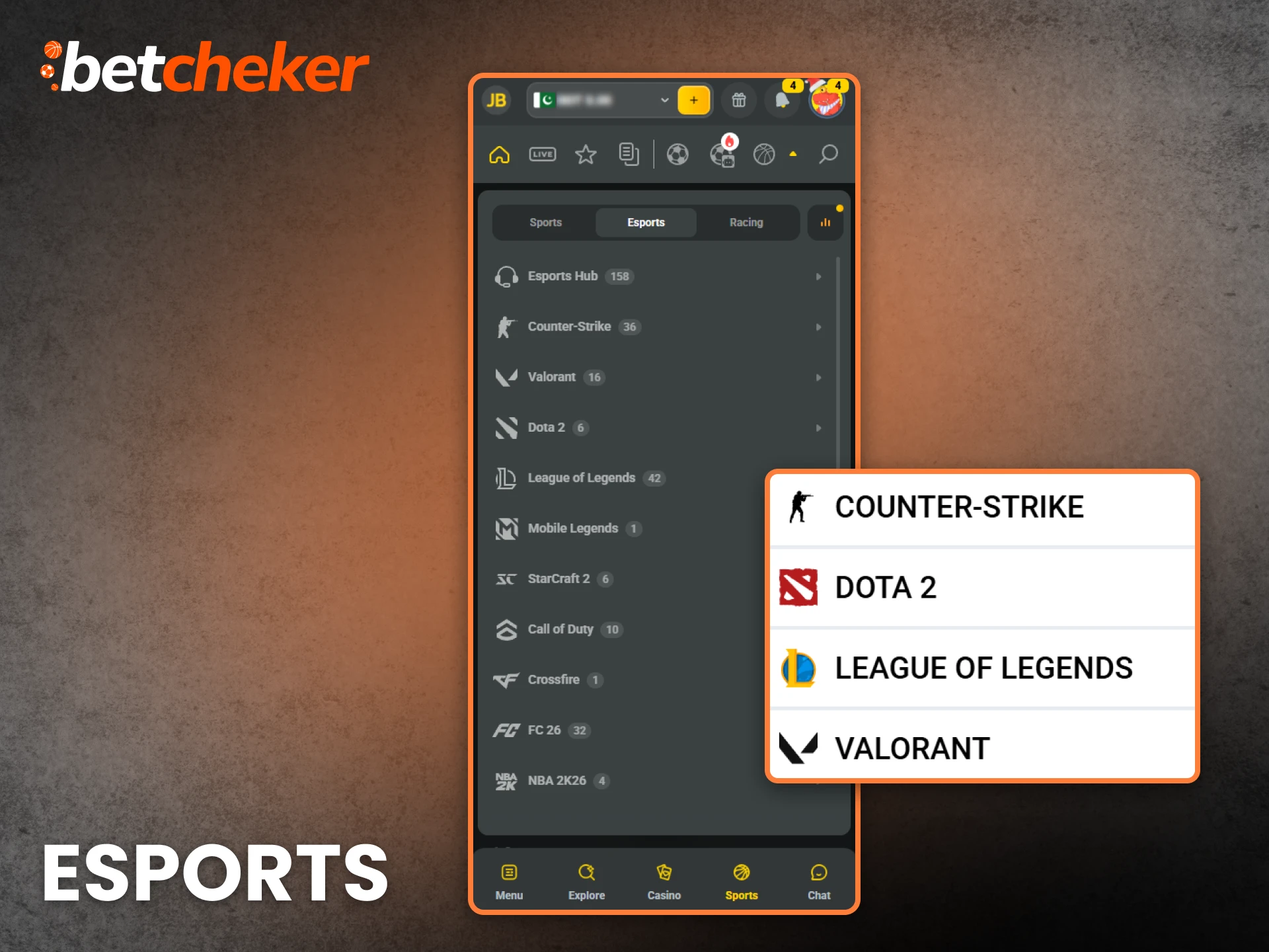 Follow eSports and win money on the casino apps.