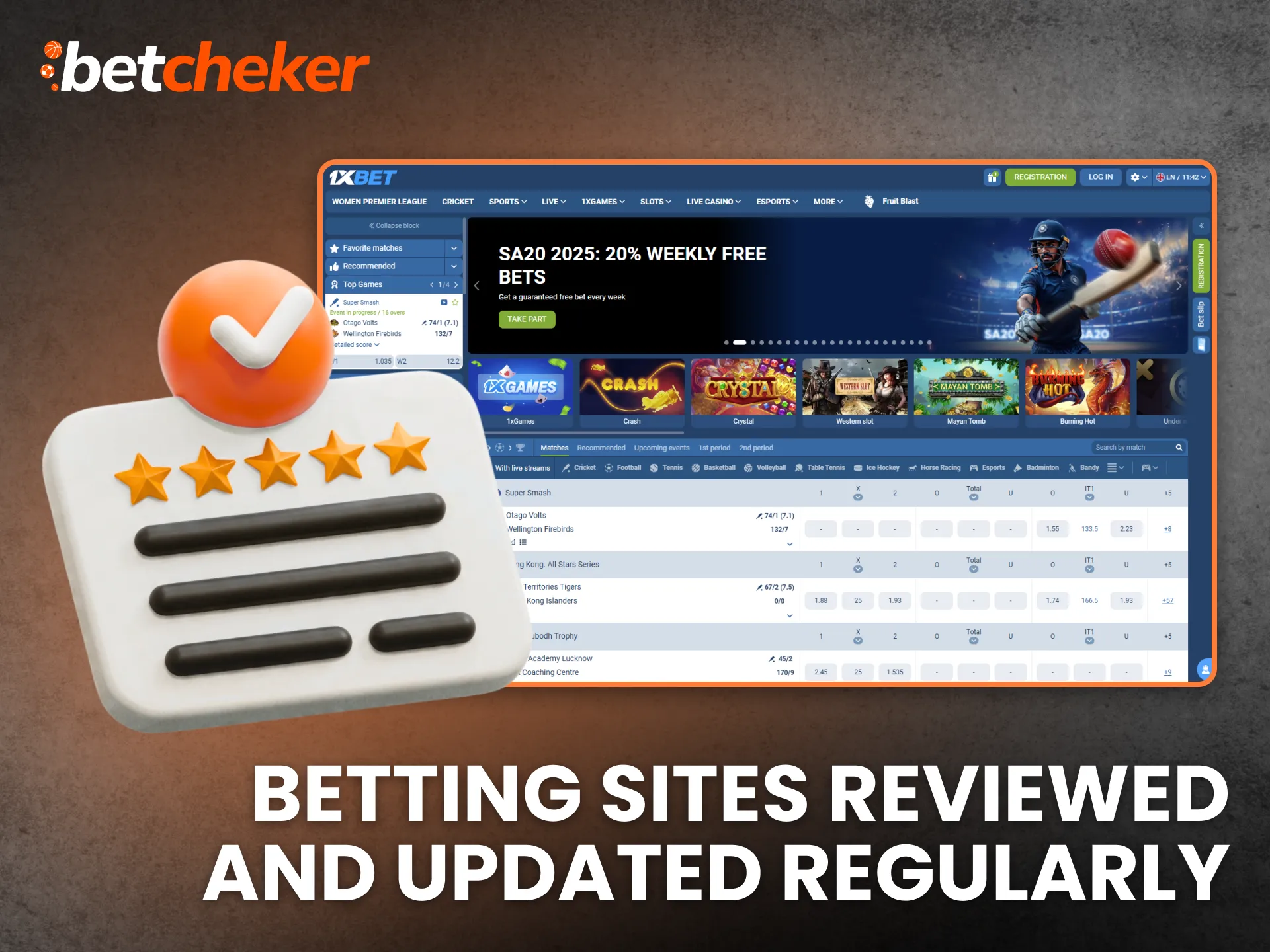 See betting sites reviewed and updated on a regular basis.