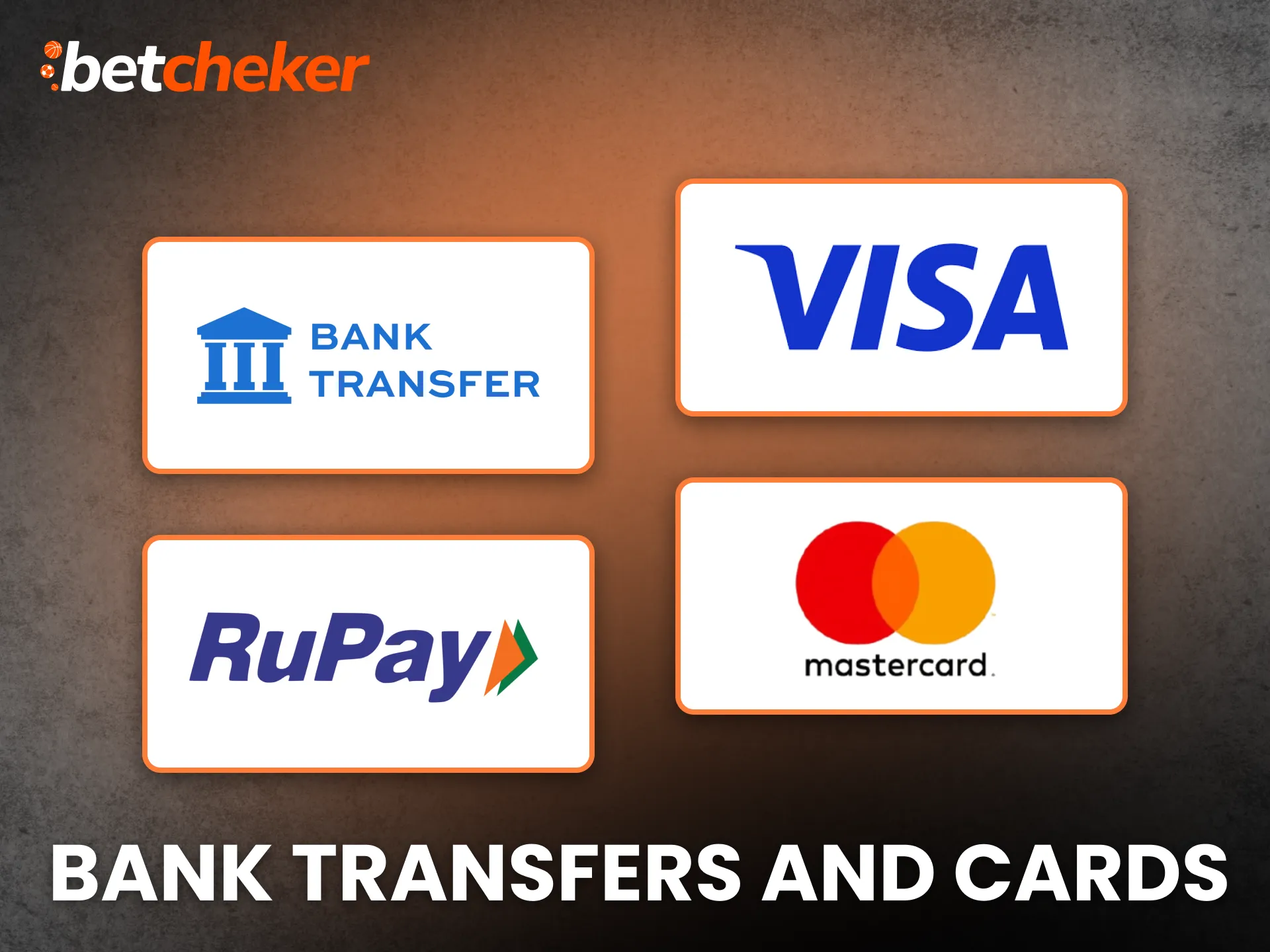 Use bank transfers and cards supported by betting sites.