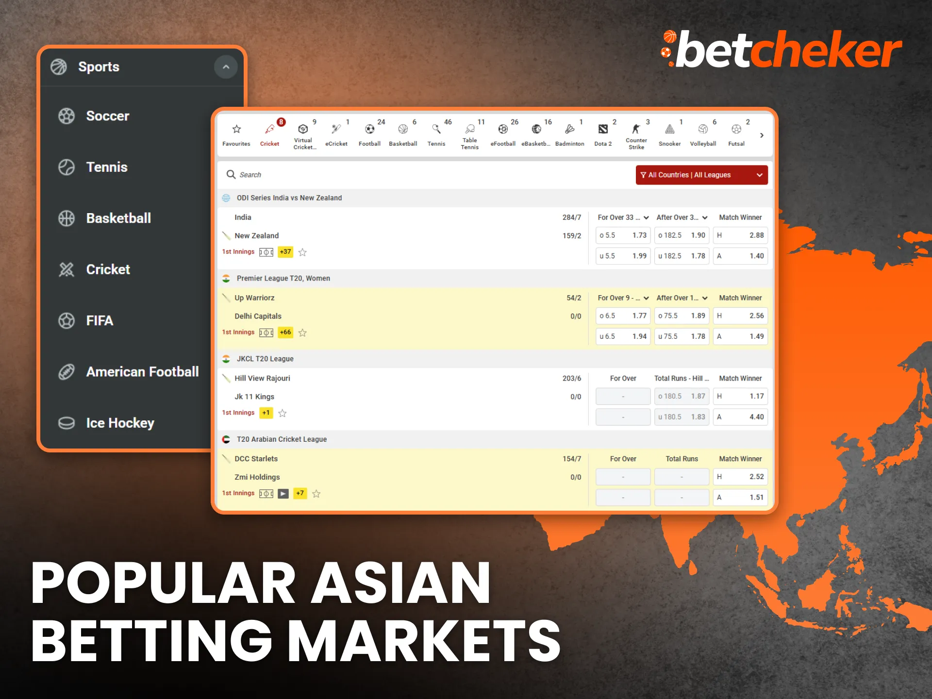 Explore popular Asian betting markets covered by top sites.