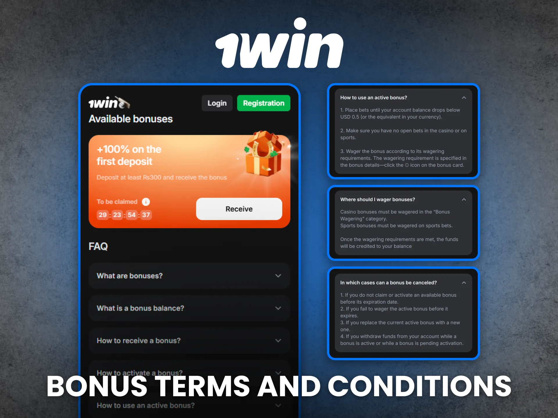 Review 1win app bonus terms and conditions before activating offers.
