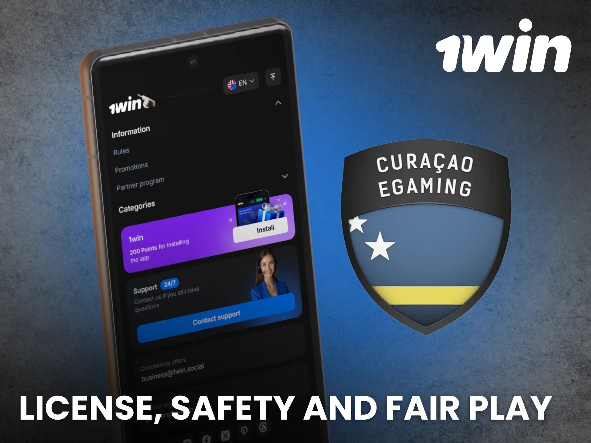 1win app ensures safety license and fair play for users.