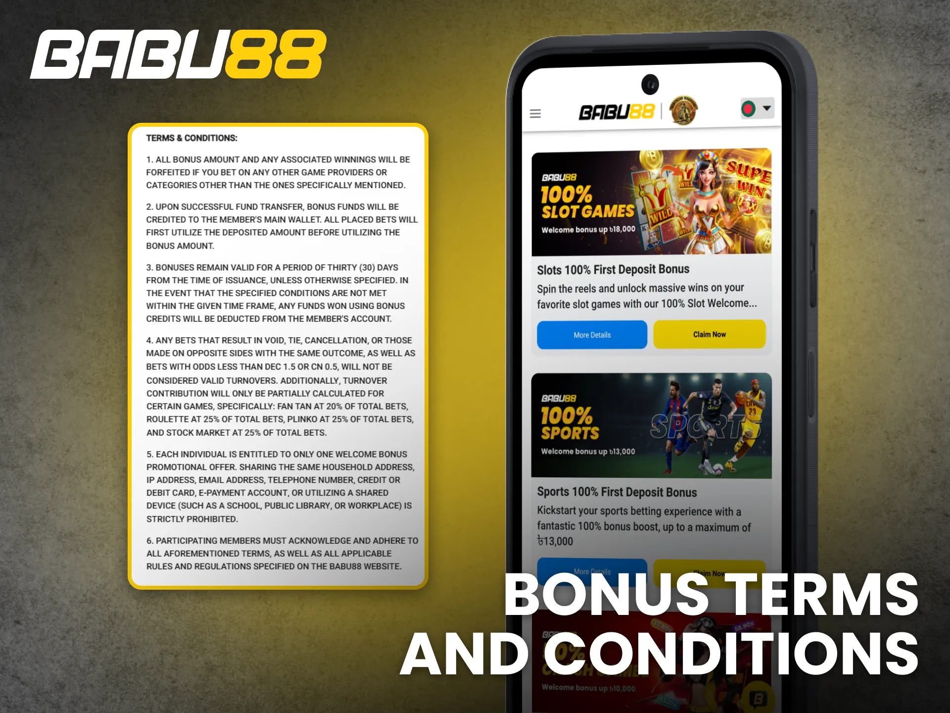 Read Babu88 app bonus terms and conditions before activating offers.