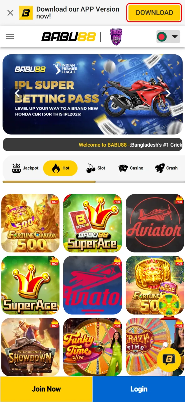 Choose iOS on Babu88 app page and proceed with setup.