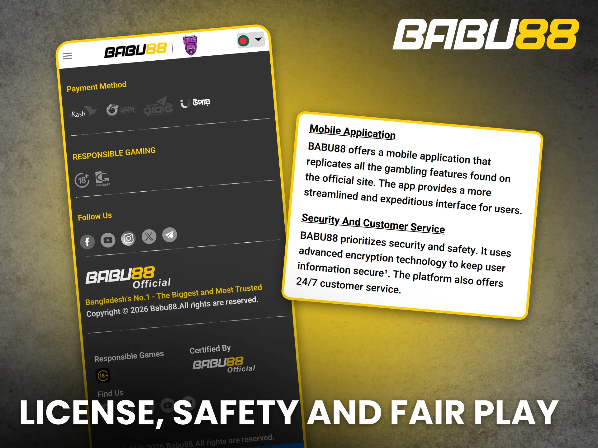 Trust Babu88 app license and enjoy safe and fair gaming.
