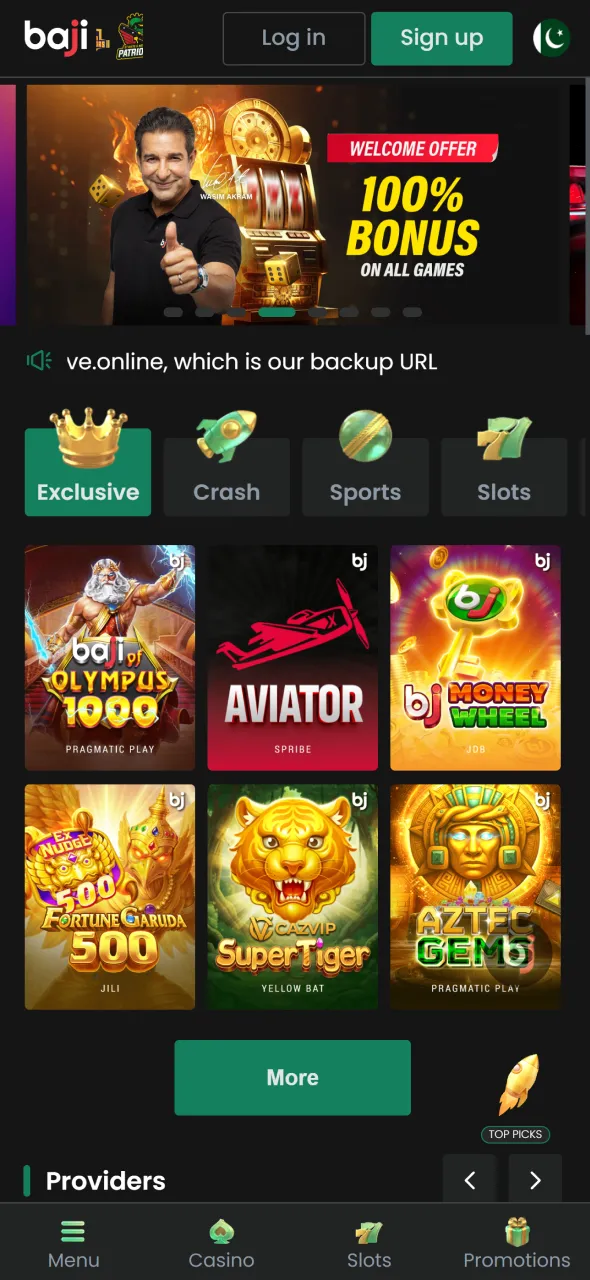 Visit Baji Live platform in Pakistan to begin downloading the app.